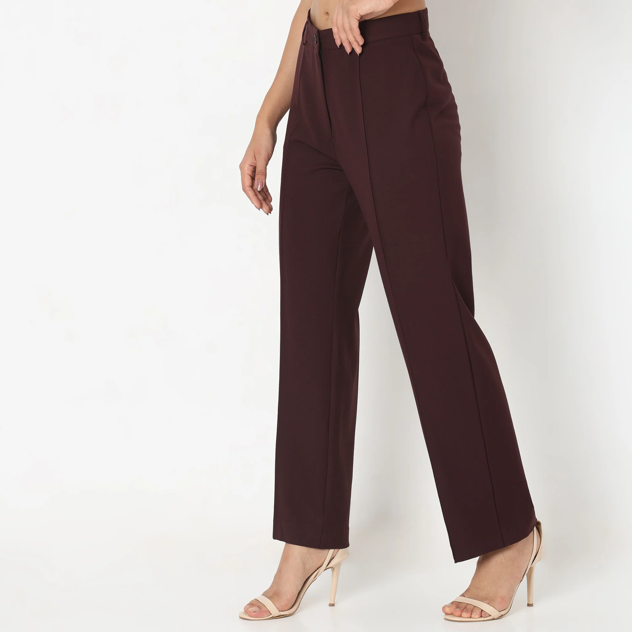 Regular Fit Solid Trousers - Image 15