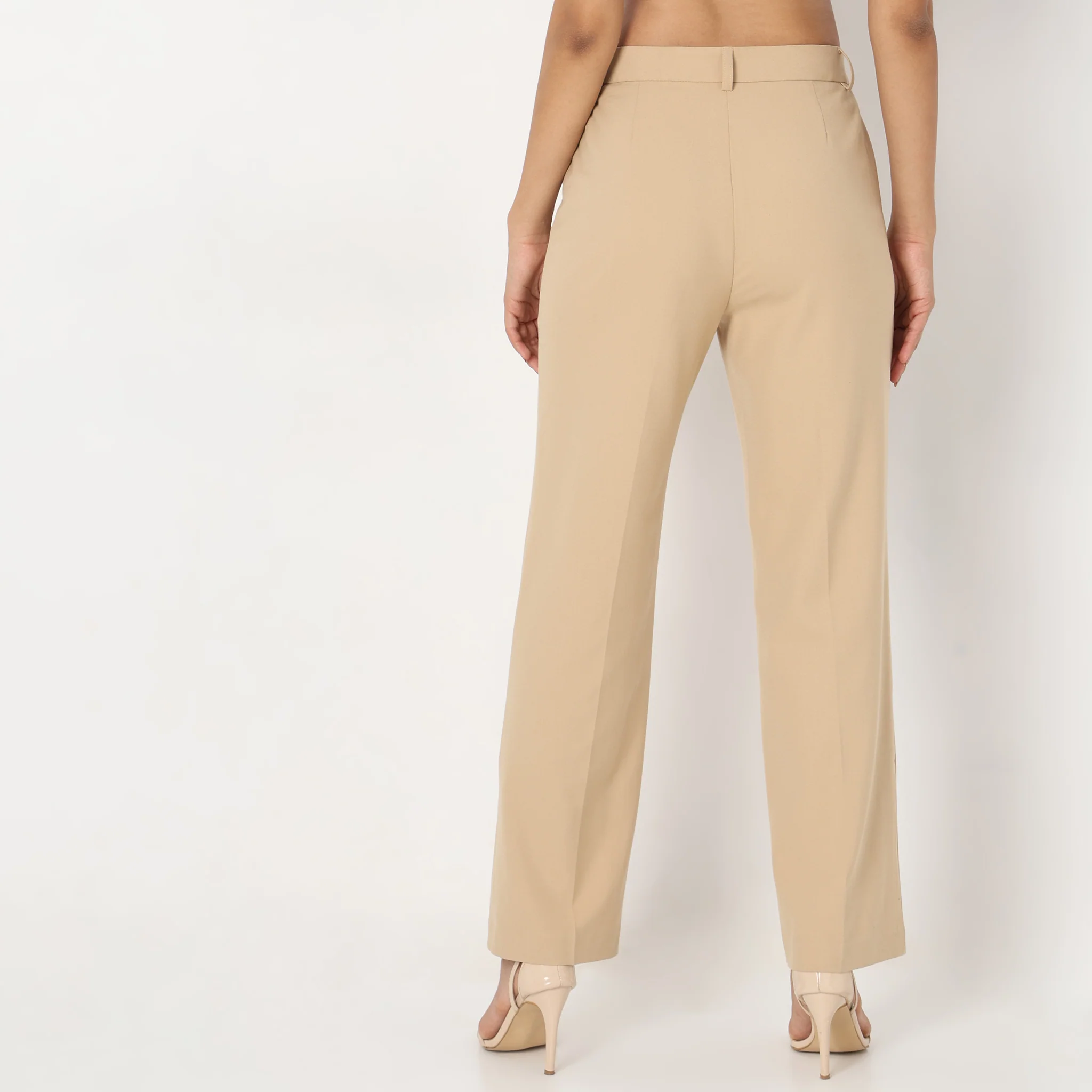 Regular Fit Solid Trousers - Image 3