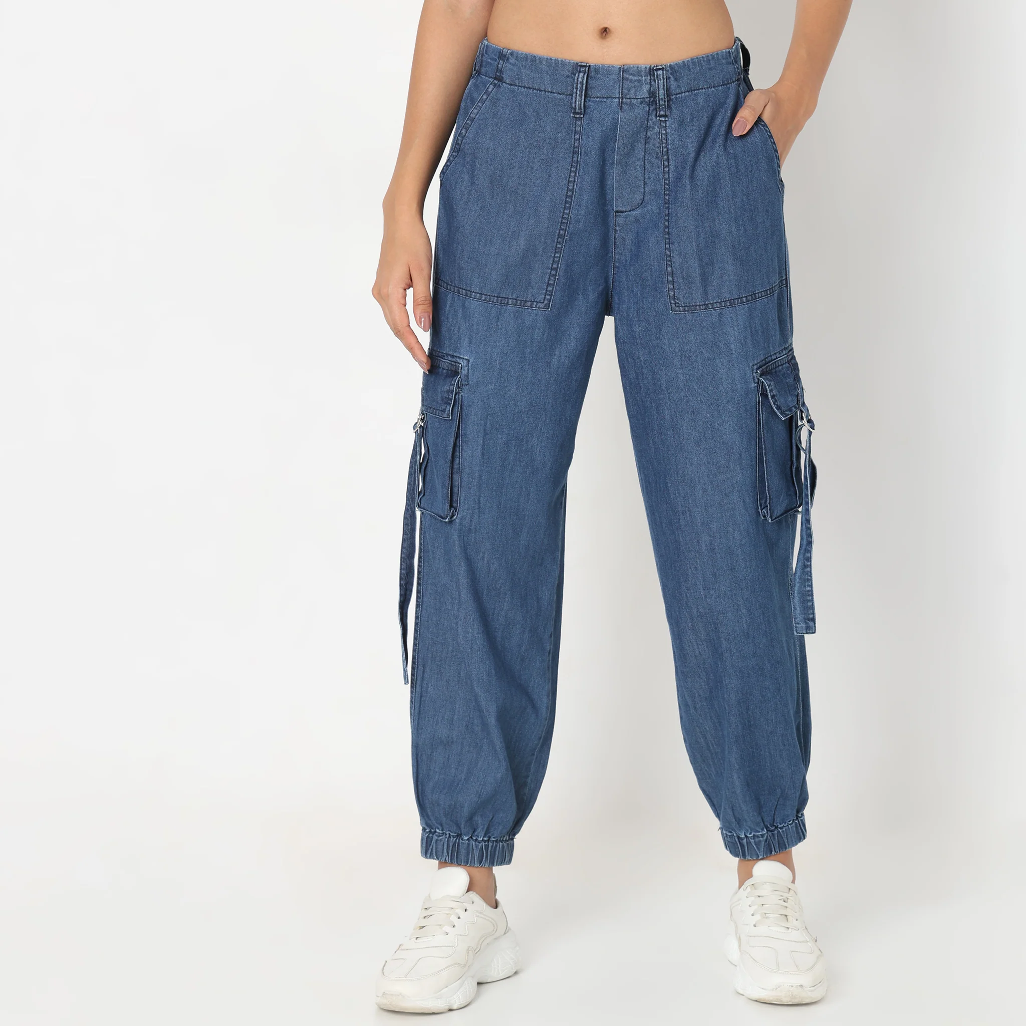 Regular Fit Solid Trousers - Image 2
