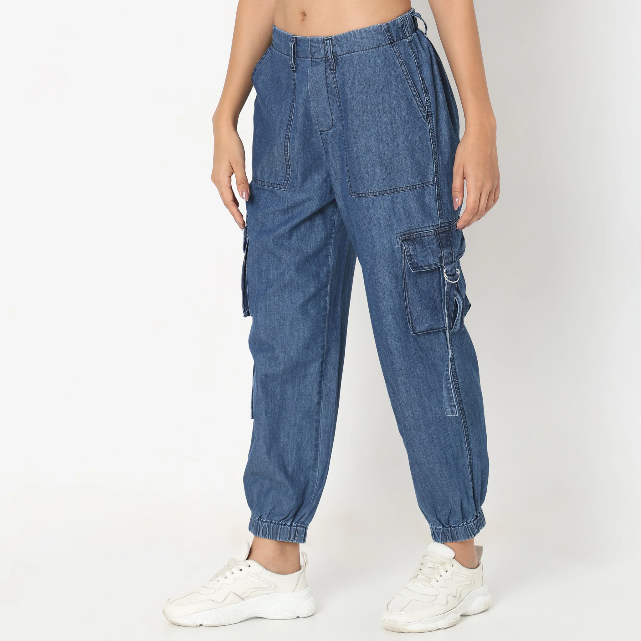 Regular Fit Solid Trousers - Image 5
