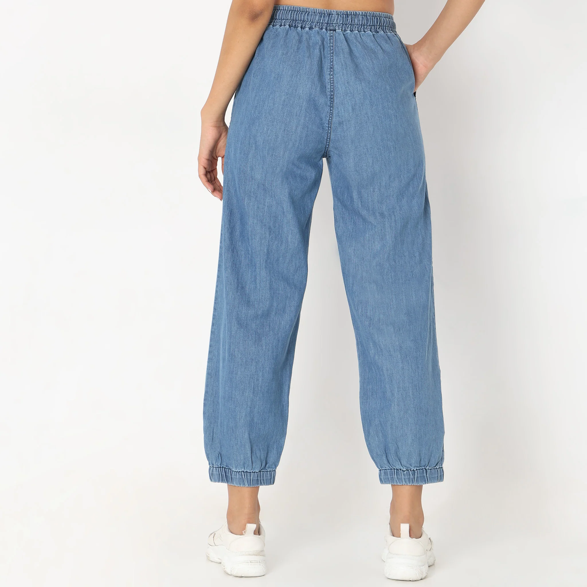 Regular Fit Solid Trousers - Image 3