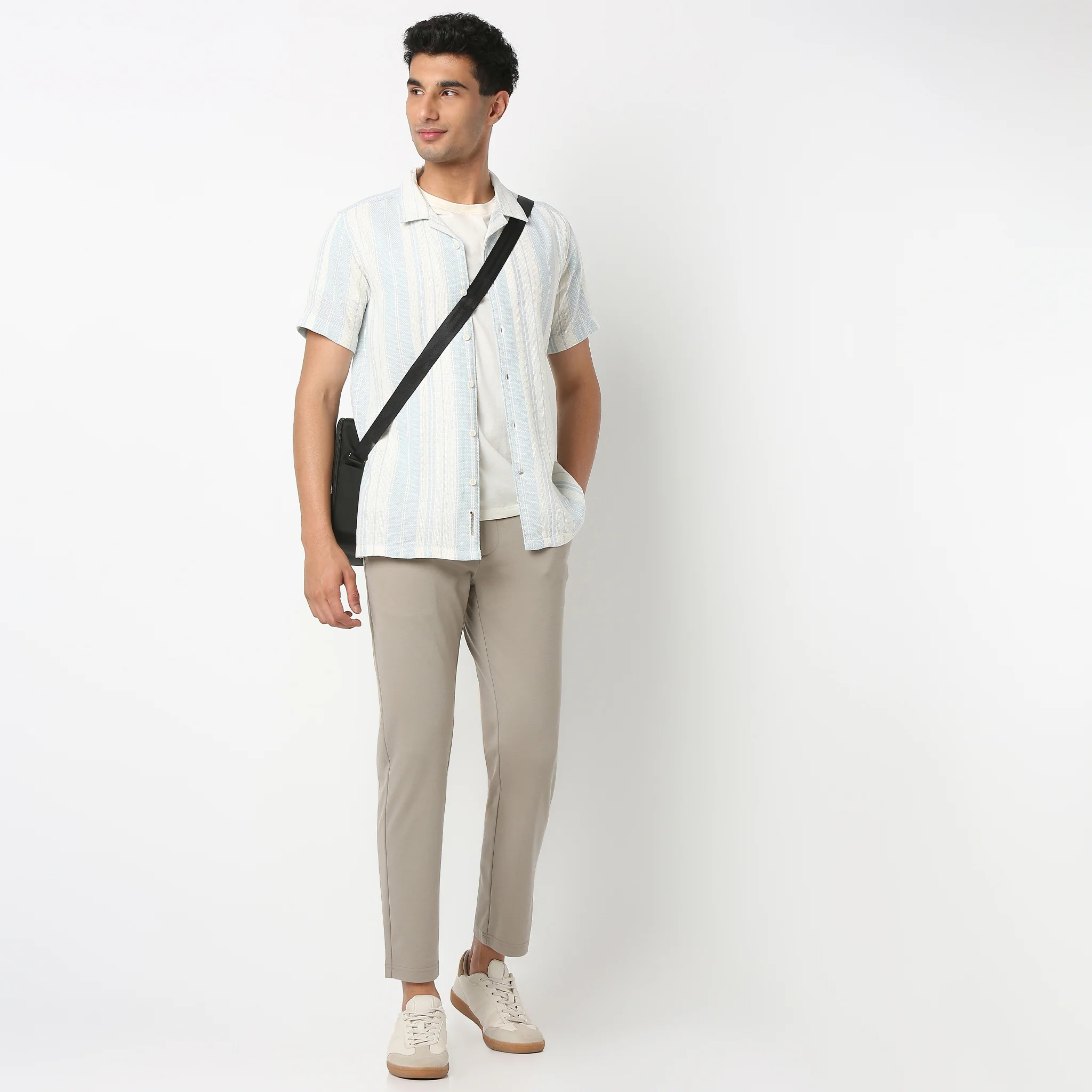 Moodᵉˣ Shirt - Camp Collar Textured Stripes