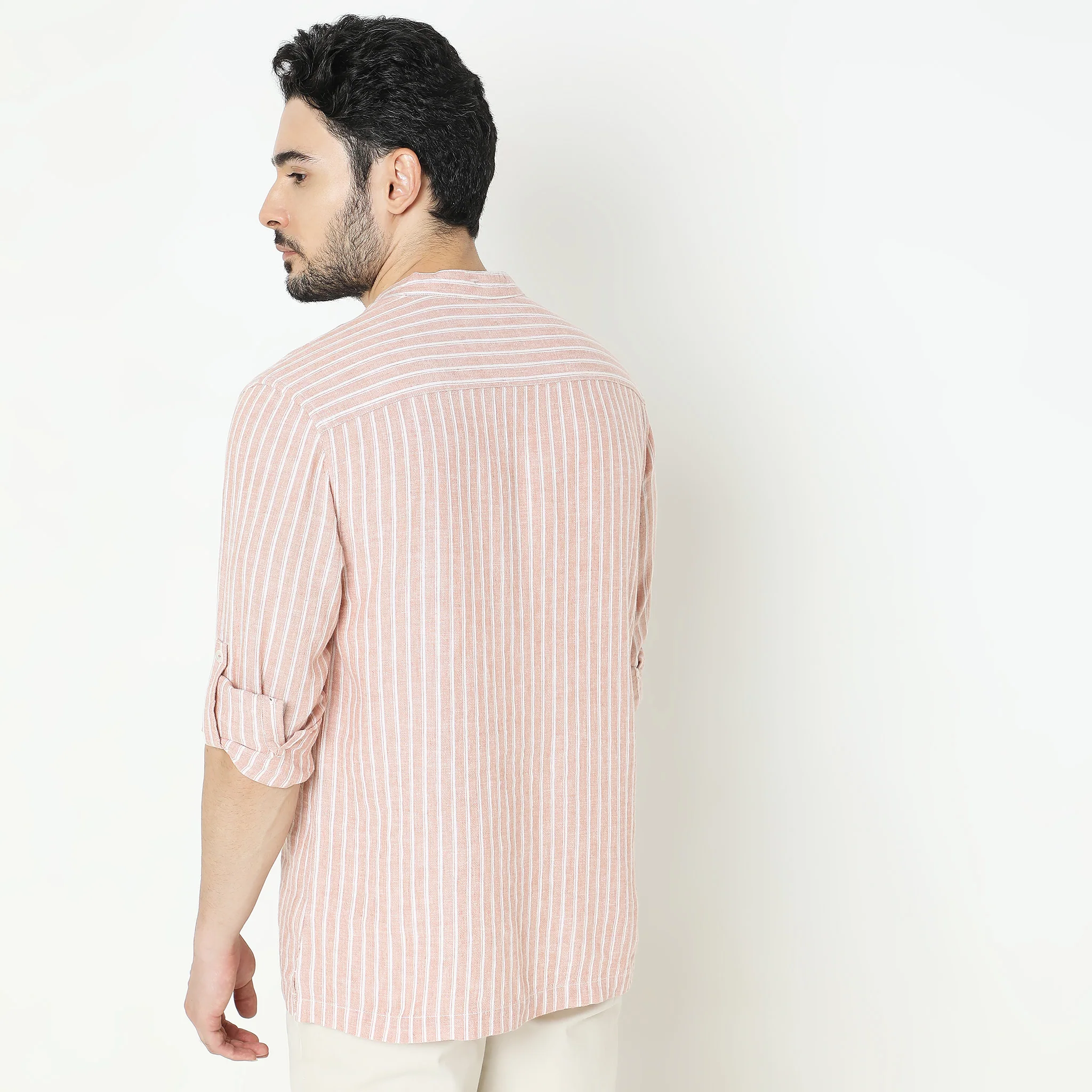 Regular Fit Striped Kurta - Image 8