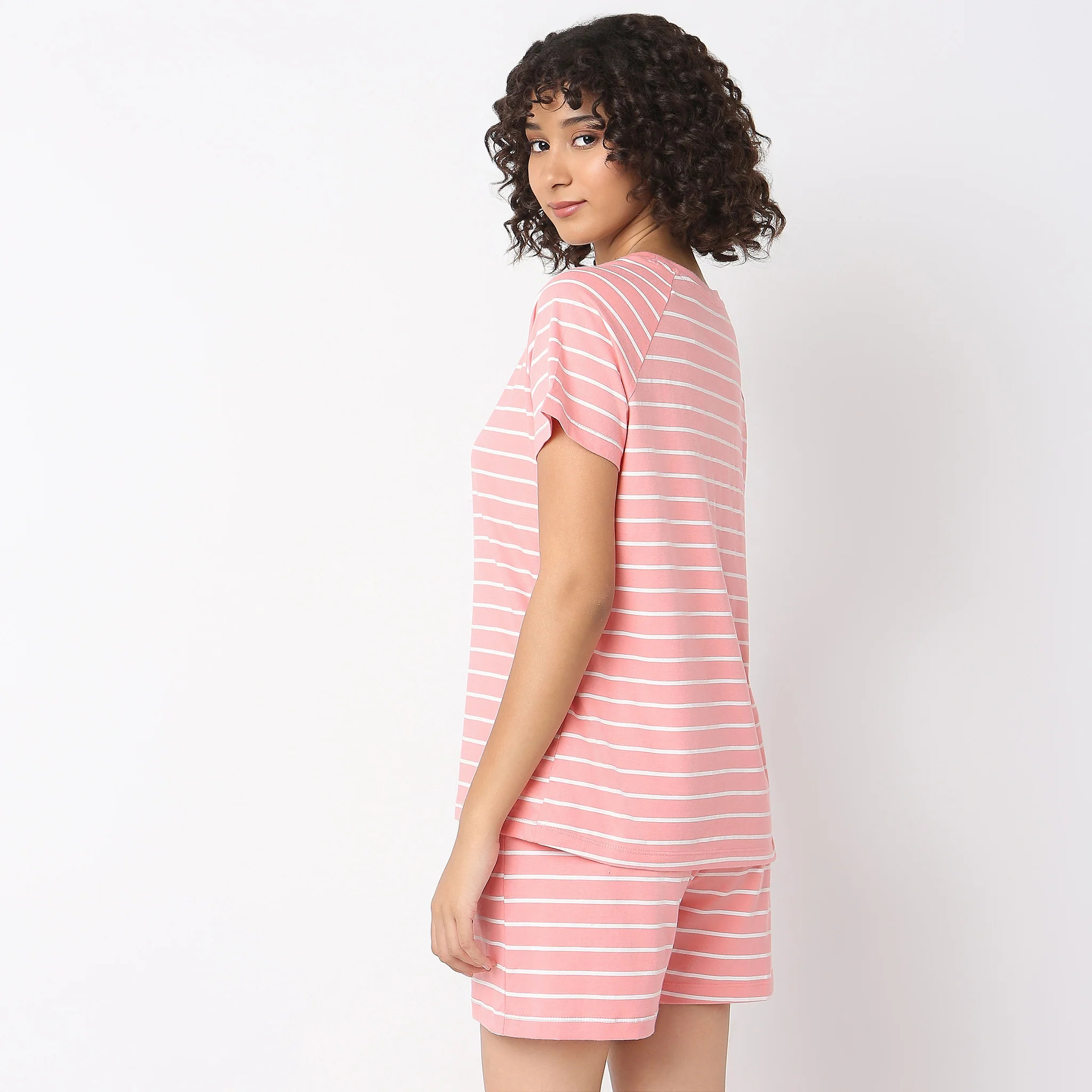 Knitted Striped Lounge T-Shirt - Image 3