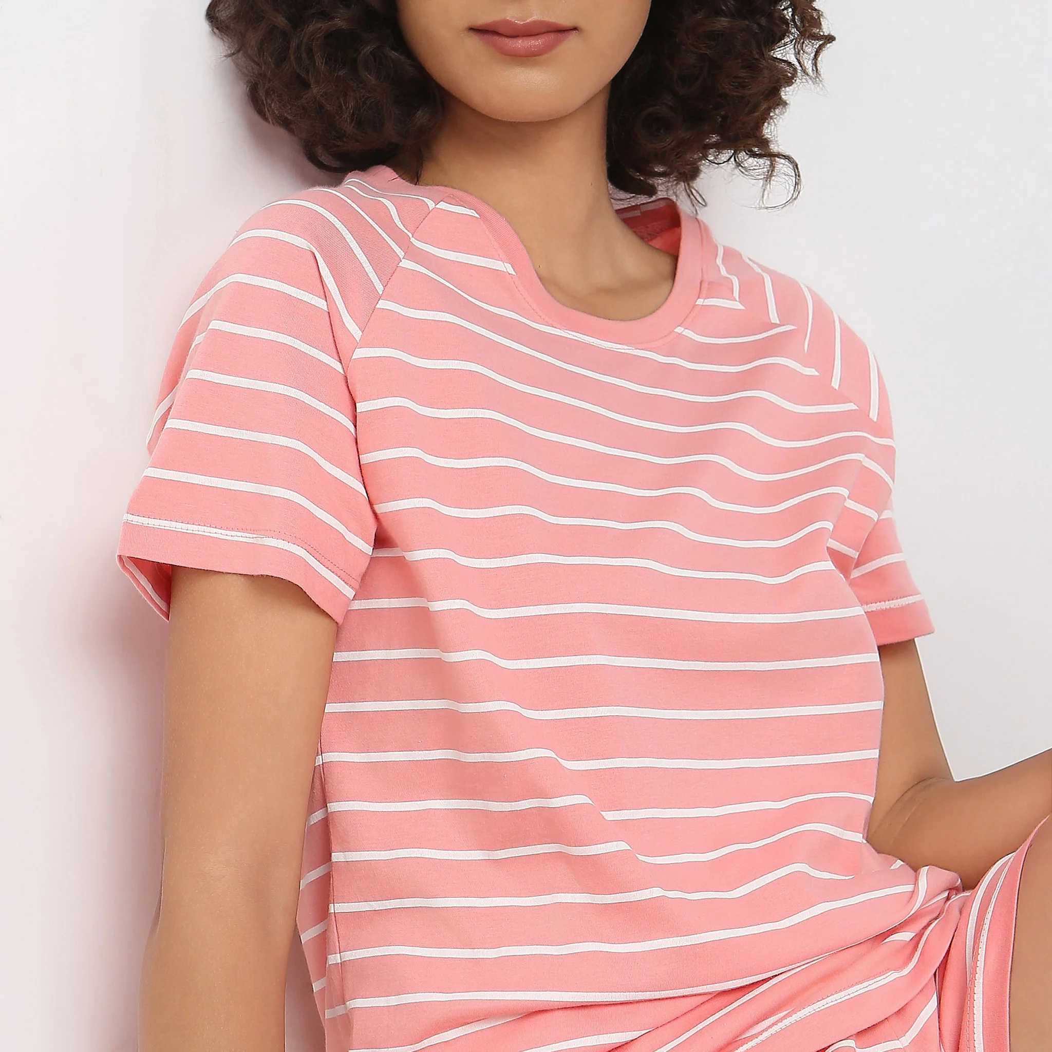 Knitted Striped Lounge T-Shirt - Image 4