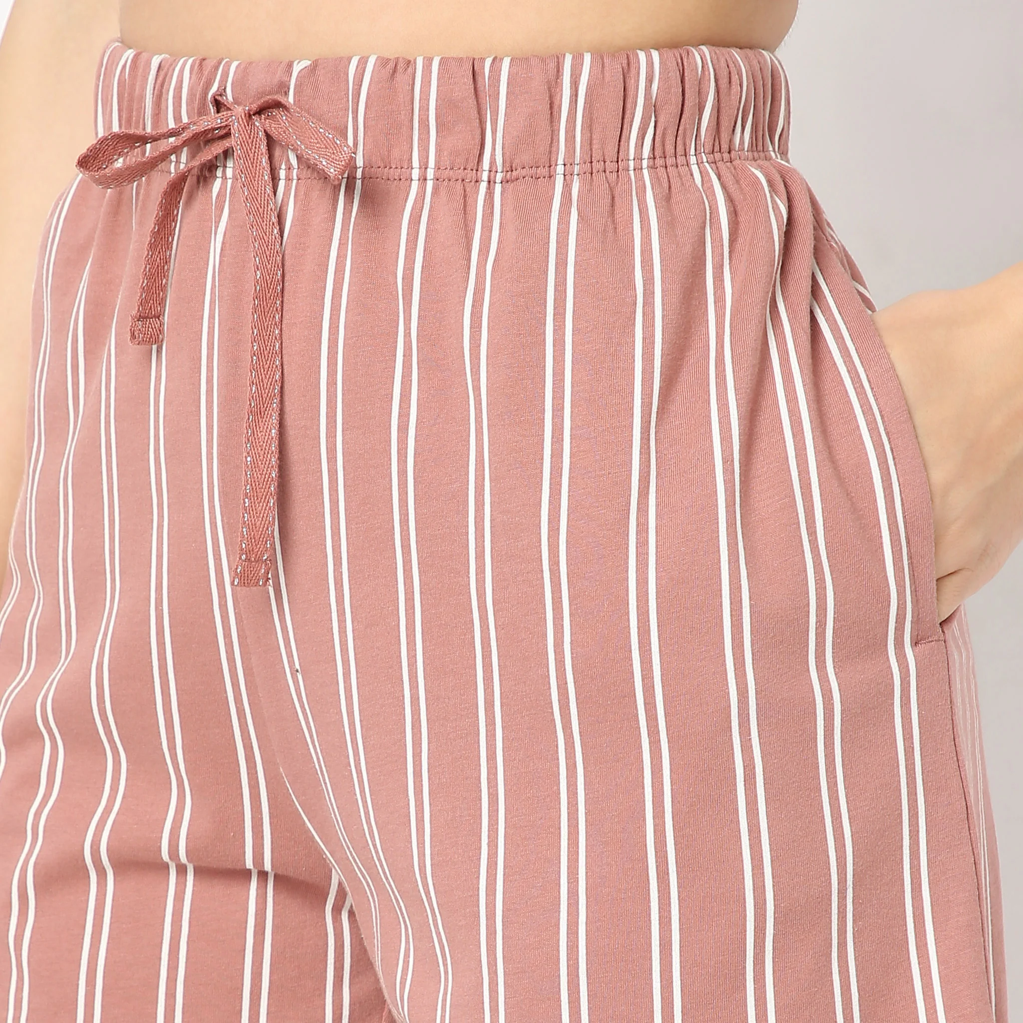 Striped Straight Core Mid Rise Lounge Shorts - Image 4