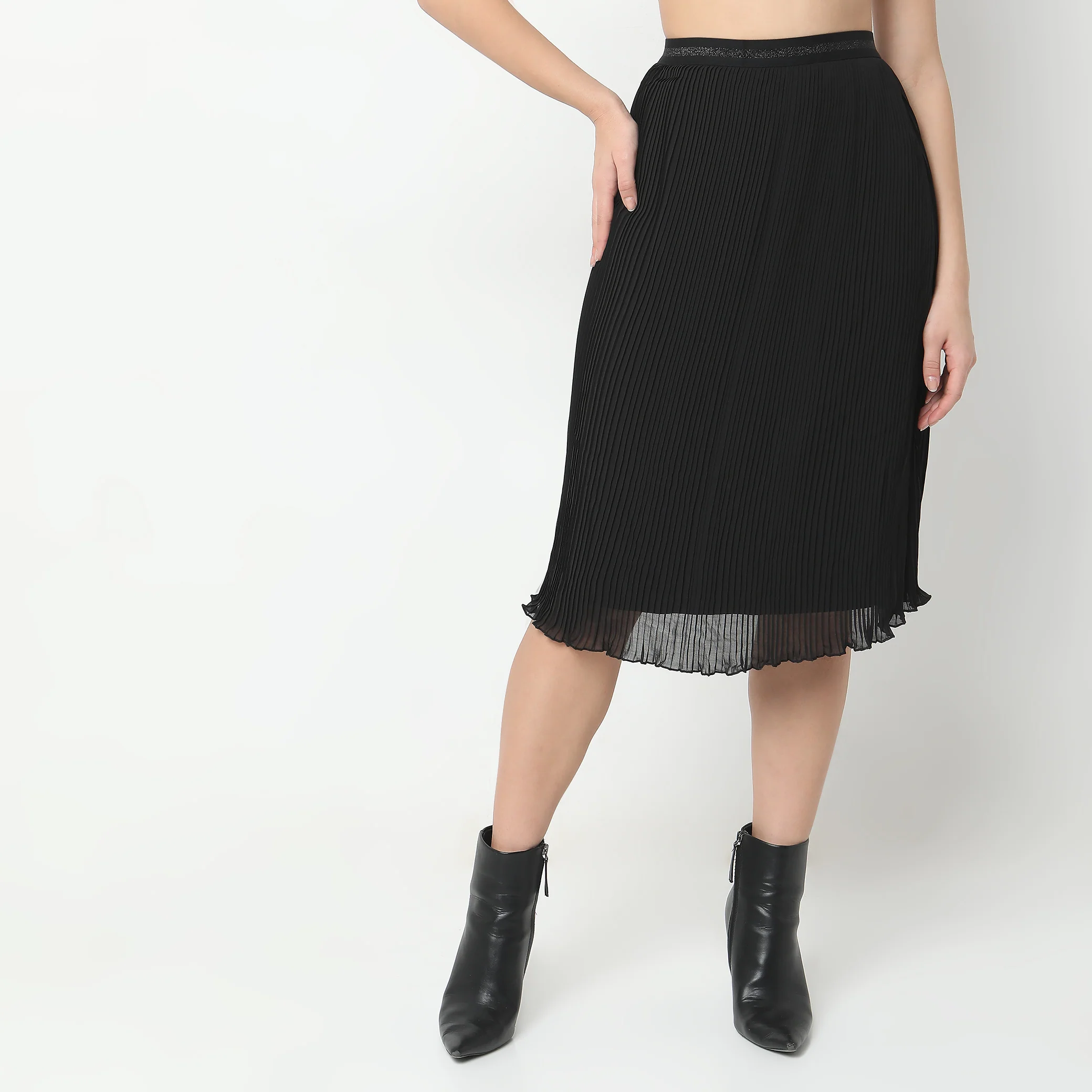 Regular Fit Striped Mid Rise Skirt - Image 2