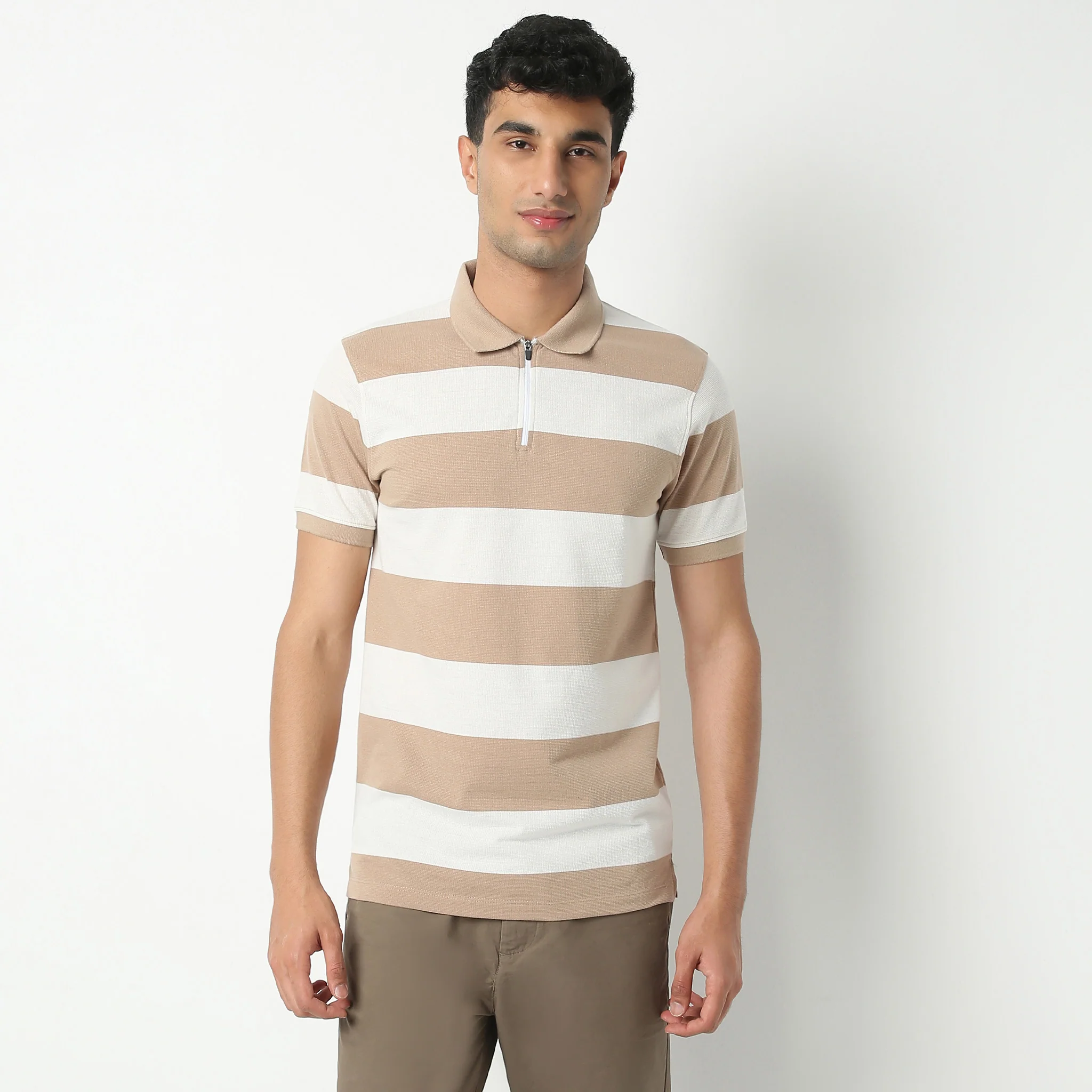 Madison Polo Neck Striped T-Shirt - Image 2