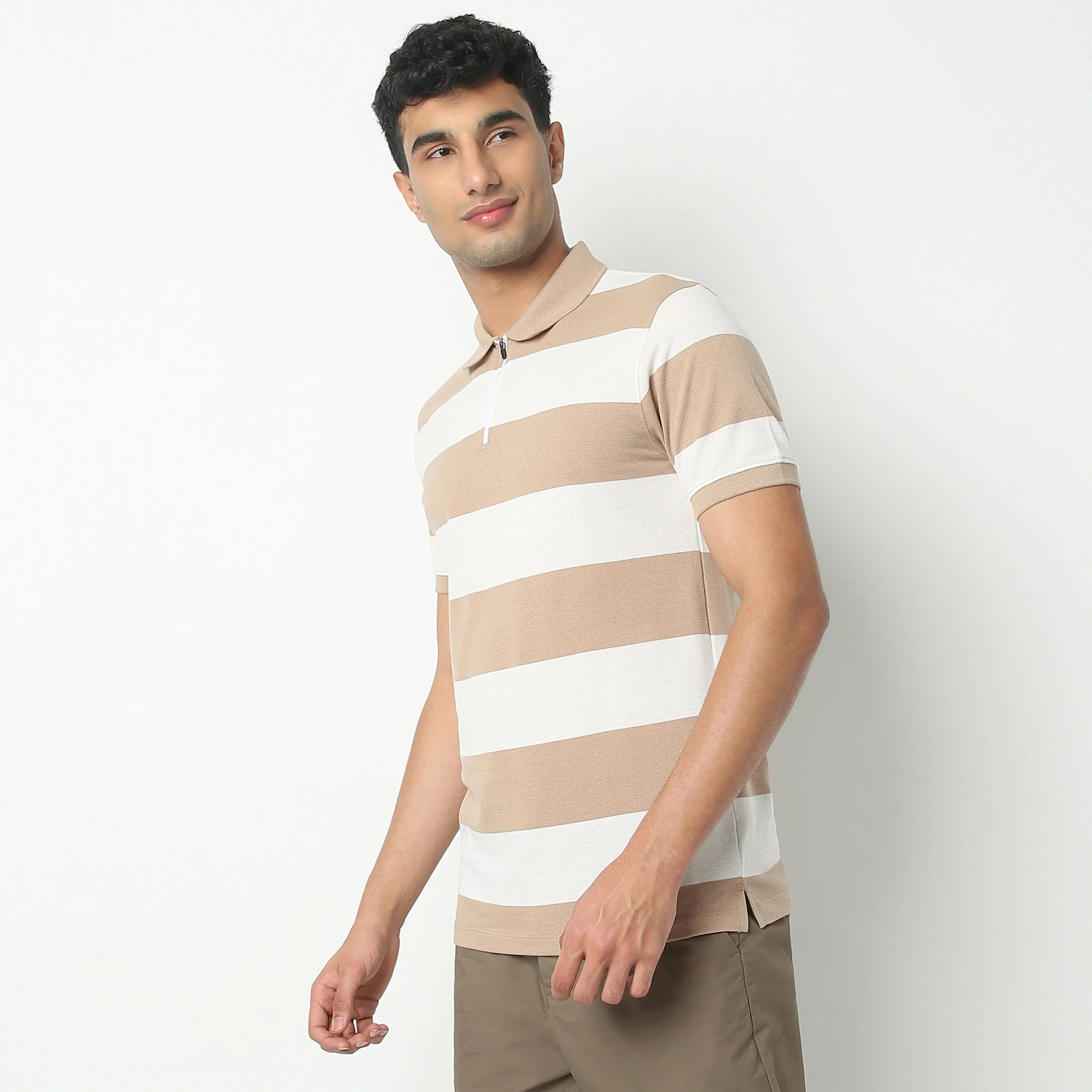 Madison Polo Neck Striped T-Shirt - Image 4