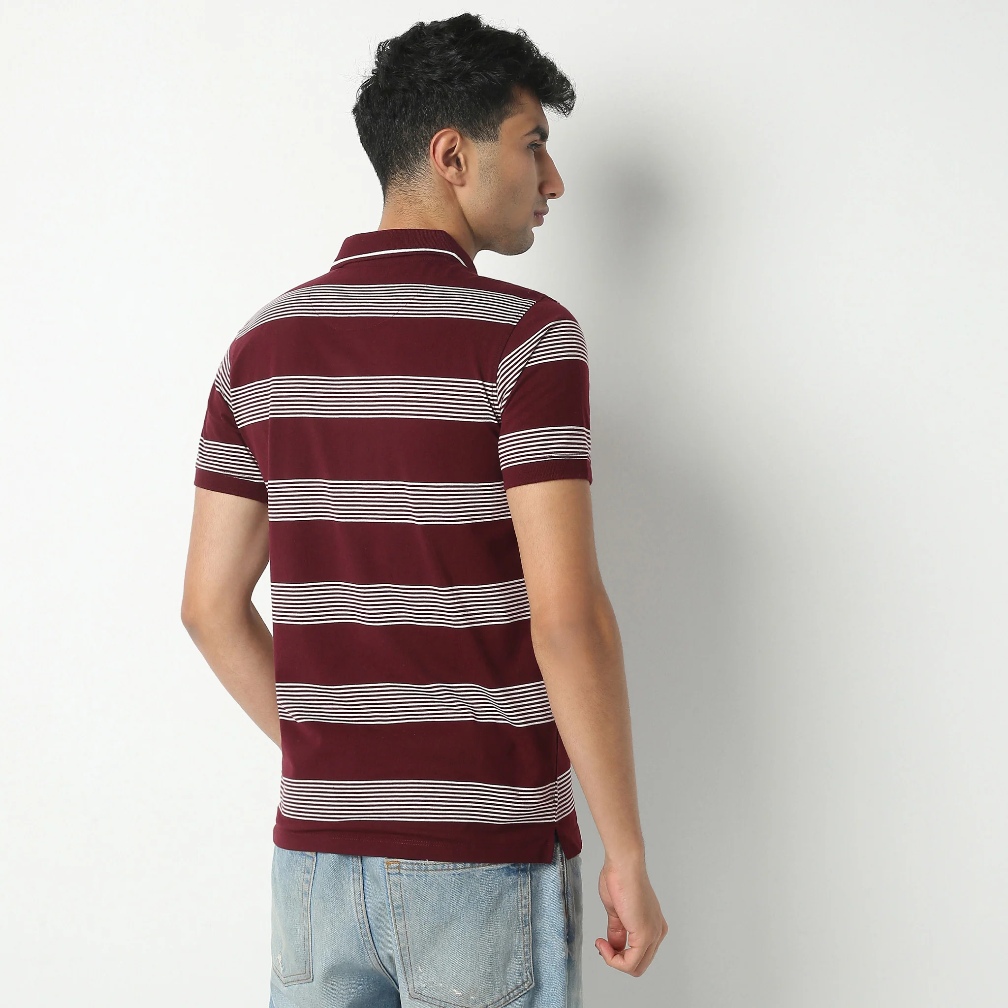 Madison Polo Neck Striped T-Shirt - Image 3