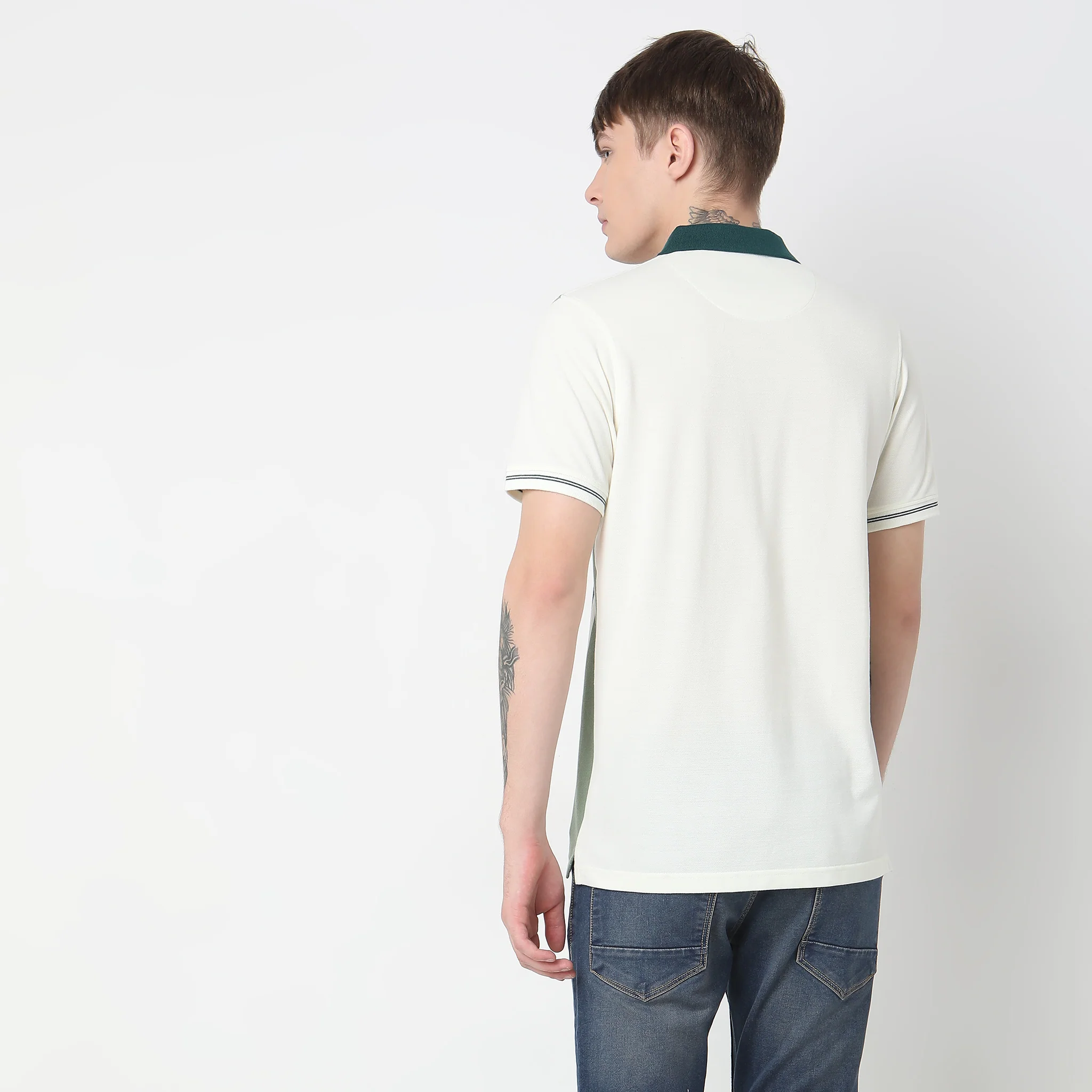 Regular Fit Striped Polo T-Shirt - Image 3