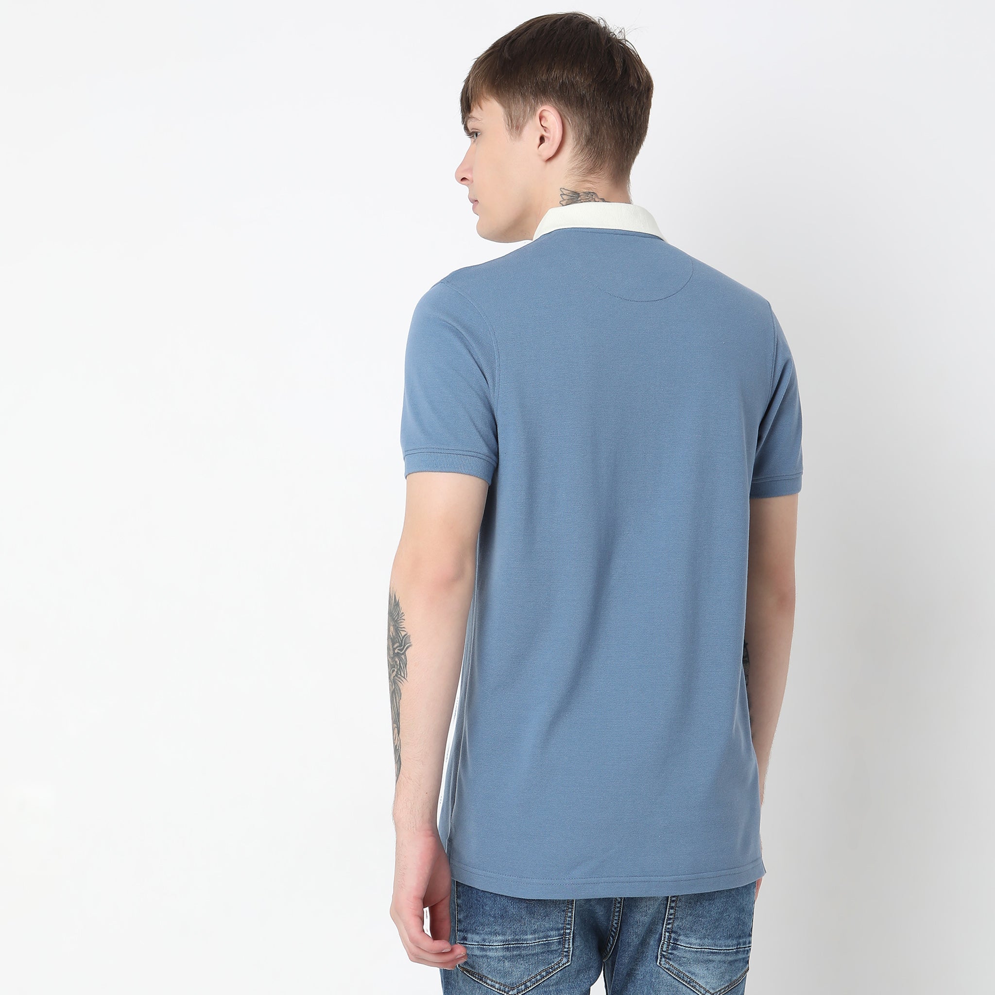 Regular Fit Striped Polo T-Shirt - Image 3