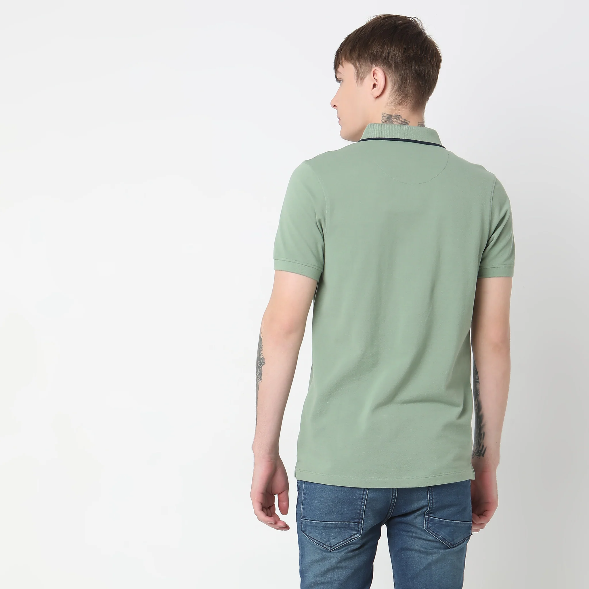 Regular Fit Striped Polo T-Shirt - Image 3