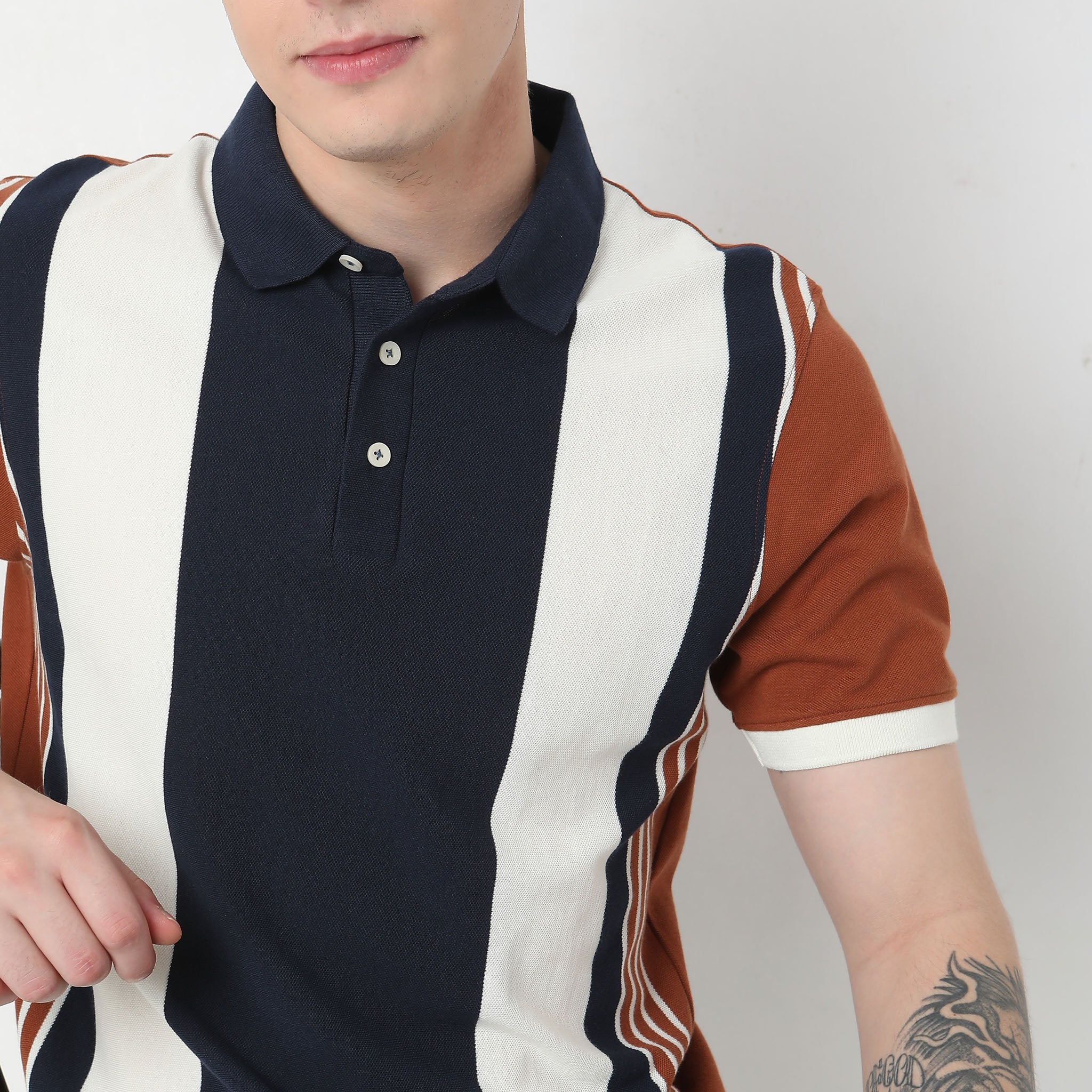 Regular Fit Striped Polo T-Shirt - Image 5