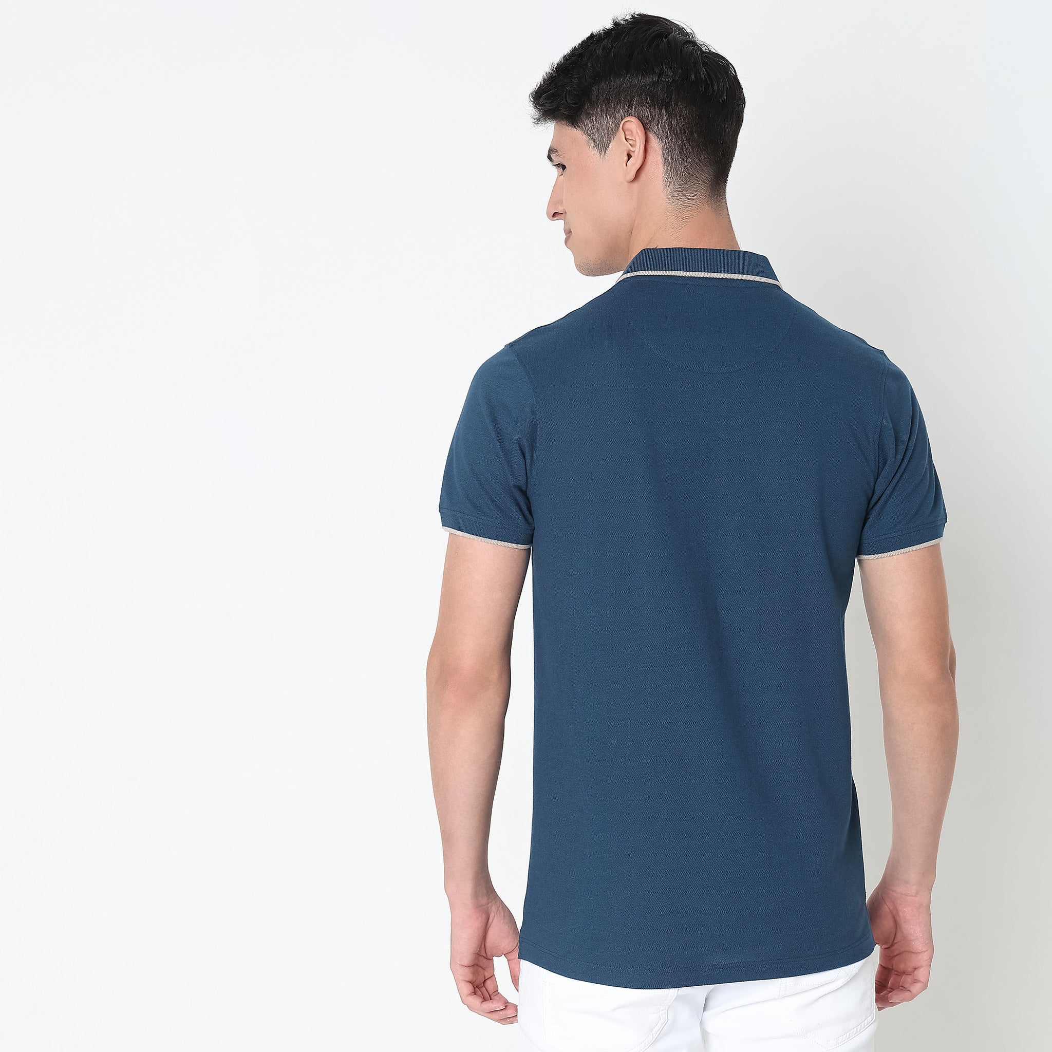 Regular Fit Striped Polo T-Shirt - Image 3