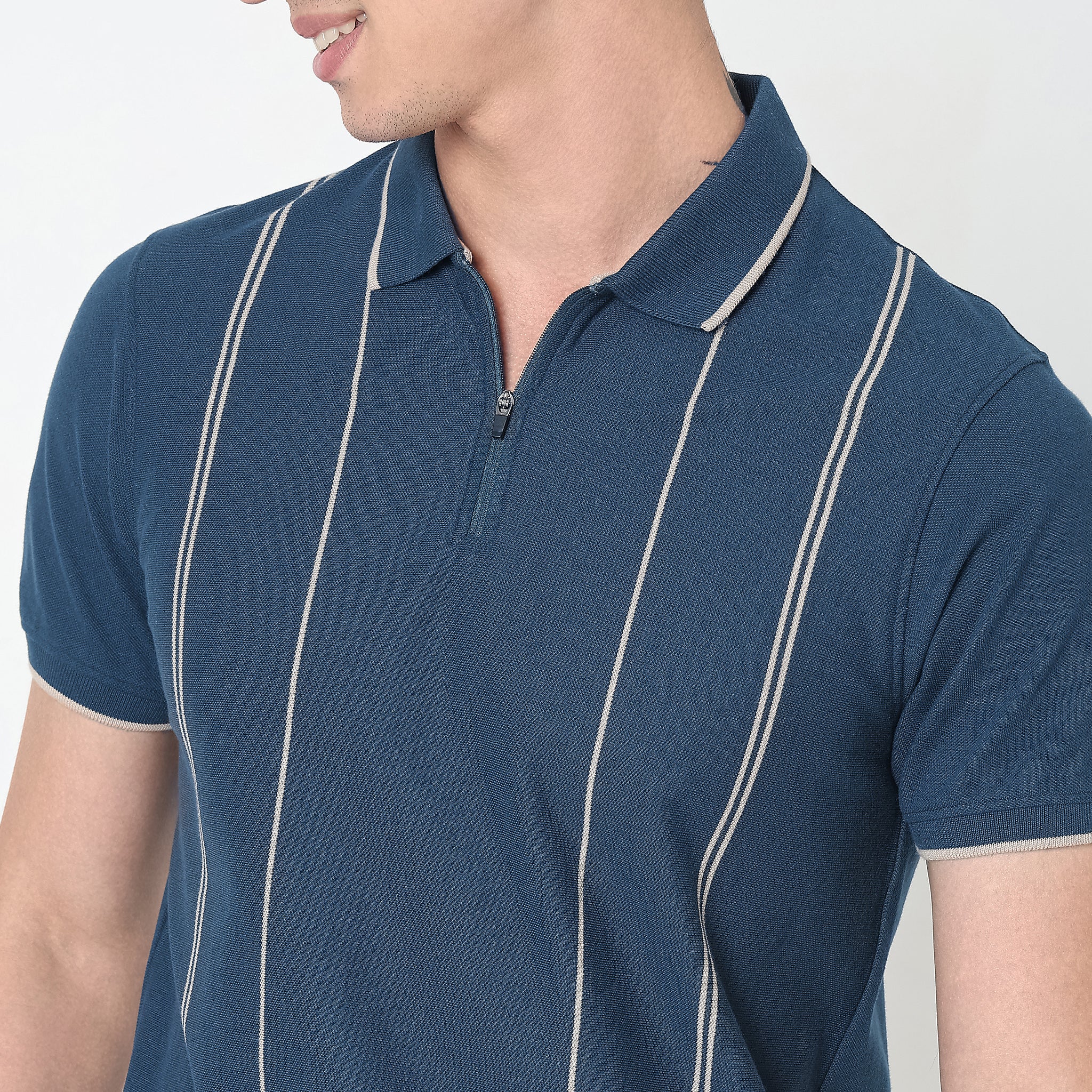 Regular Fit Striped Polo T-Shirt - Image 4
