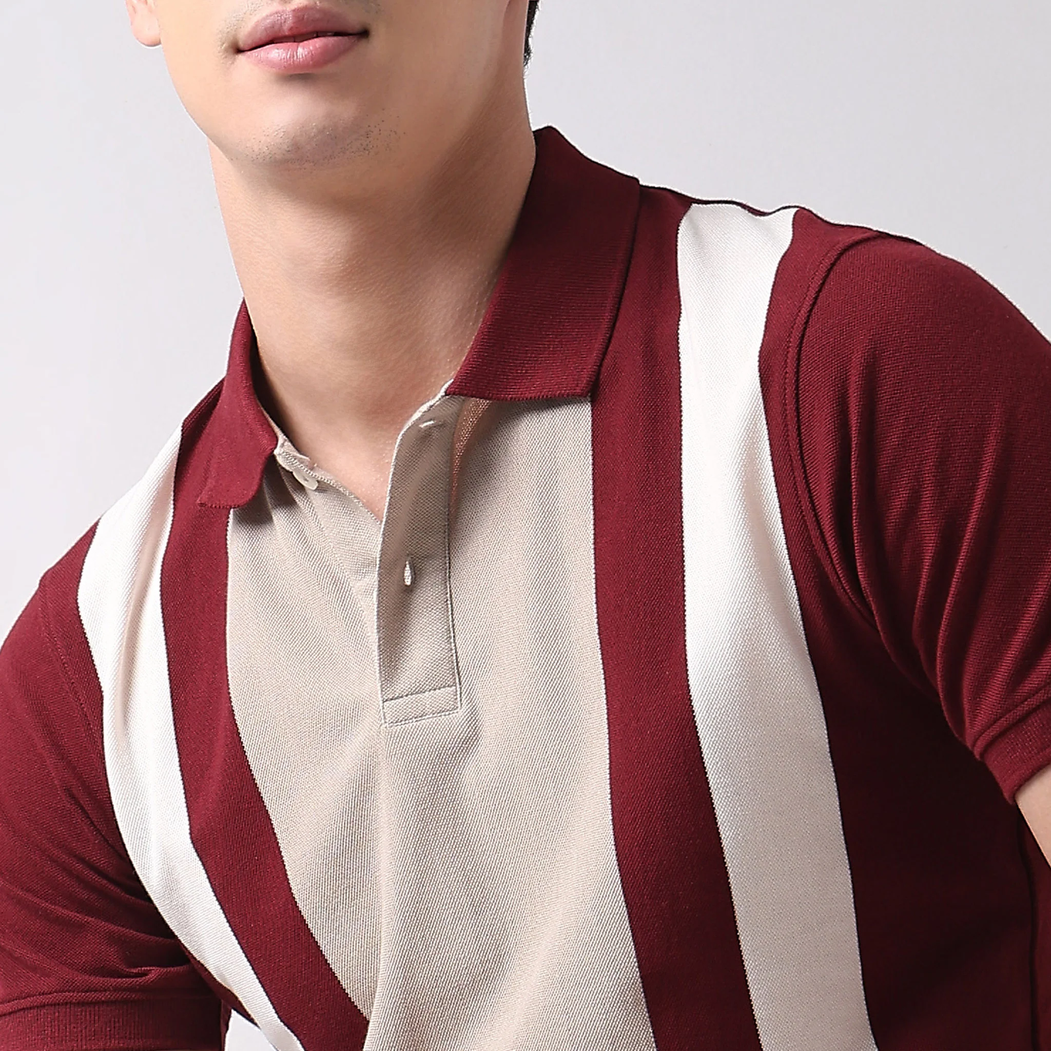 Regular Fit Striped Polo T-Shirt - Image 4