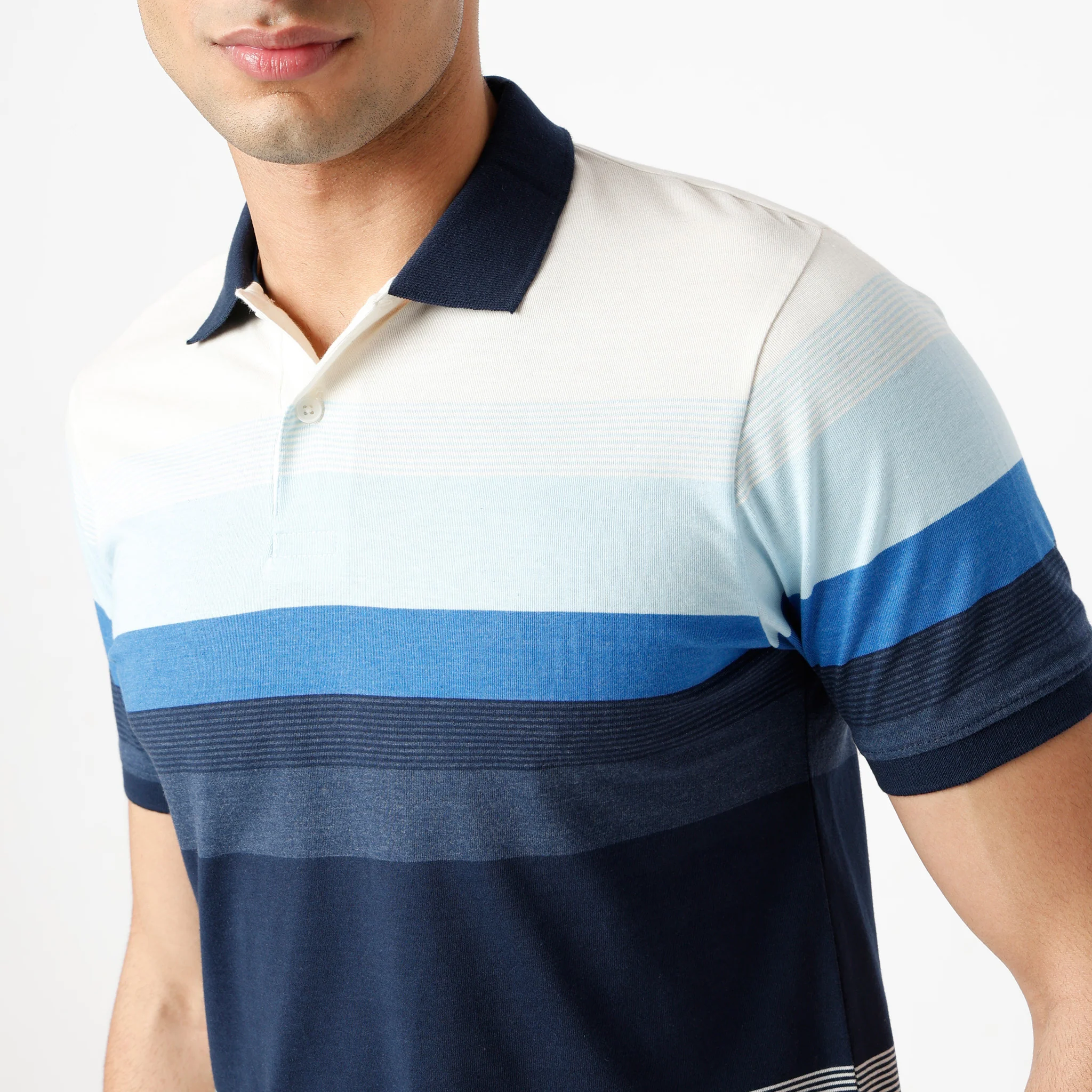 Striped Half Sleeve Weekend Polo T-Shirt - Image 5