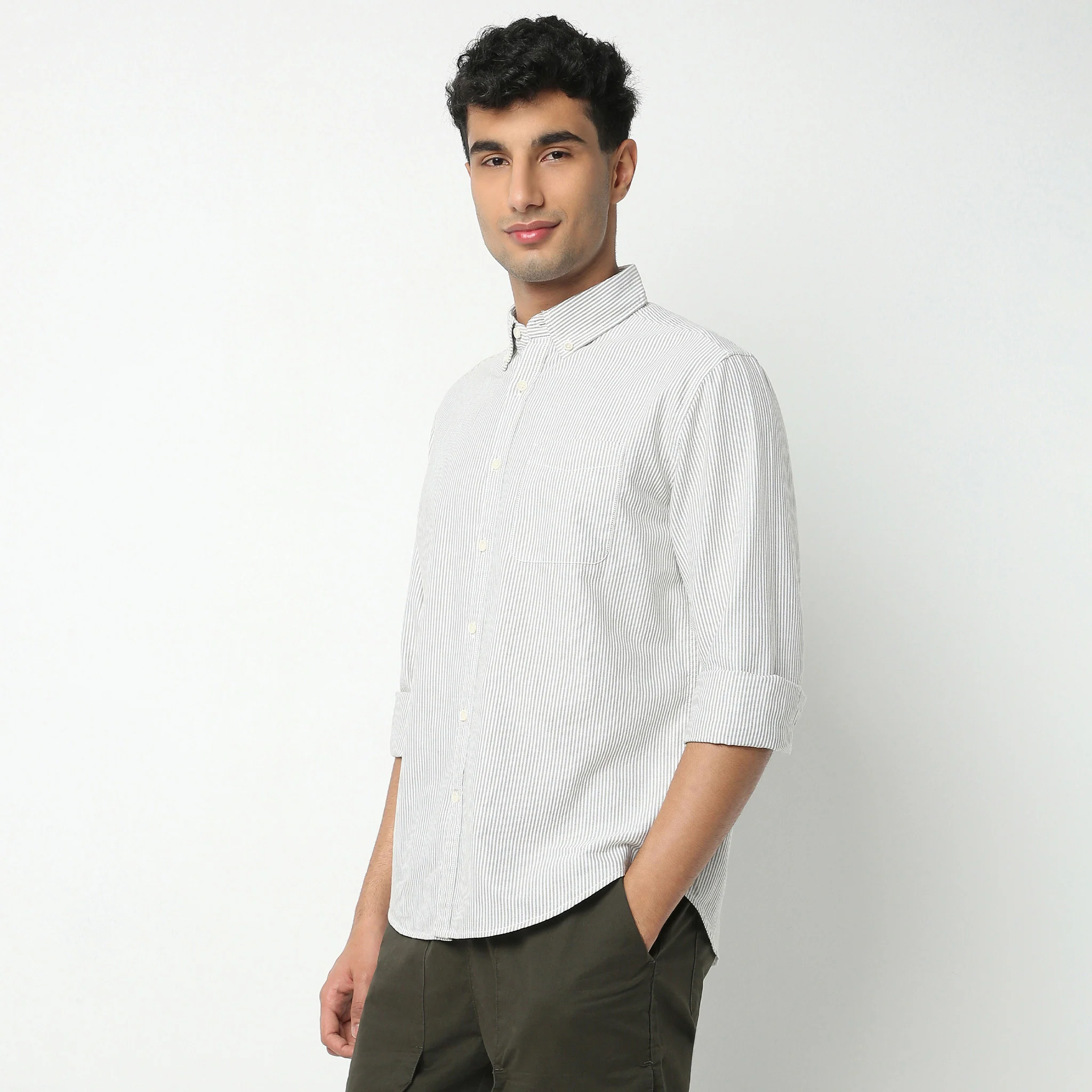 Striped Full Sleeve Derby Shirt - Image 10