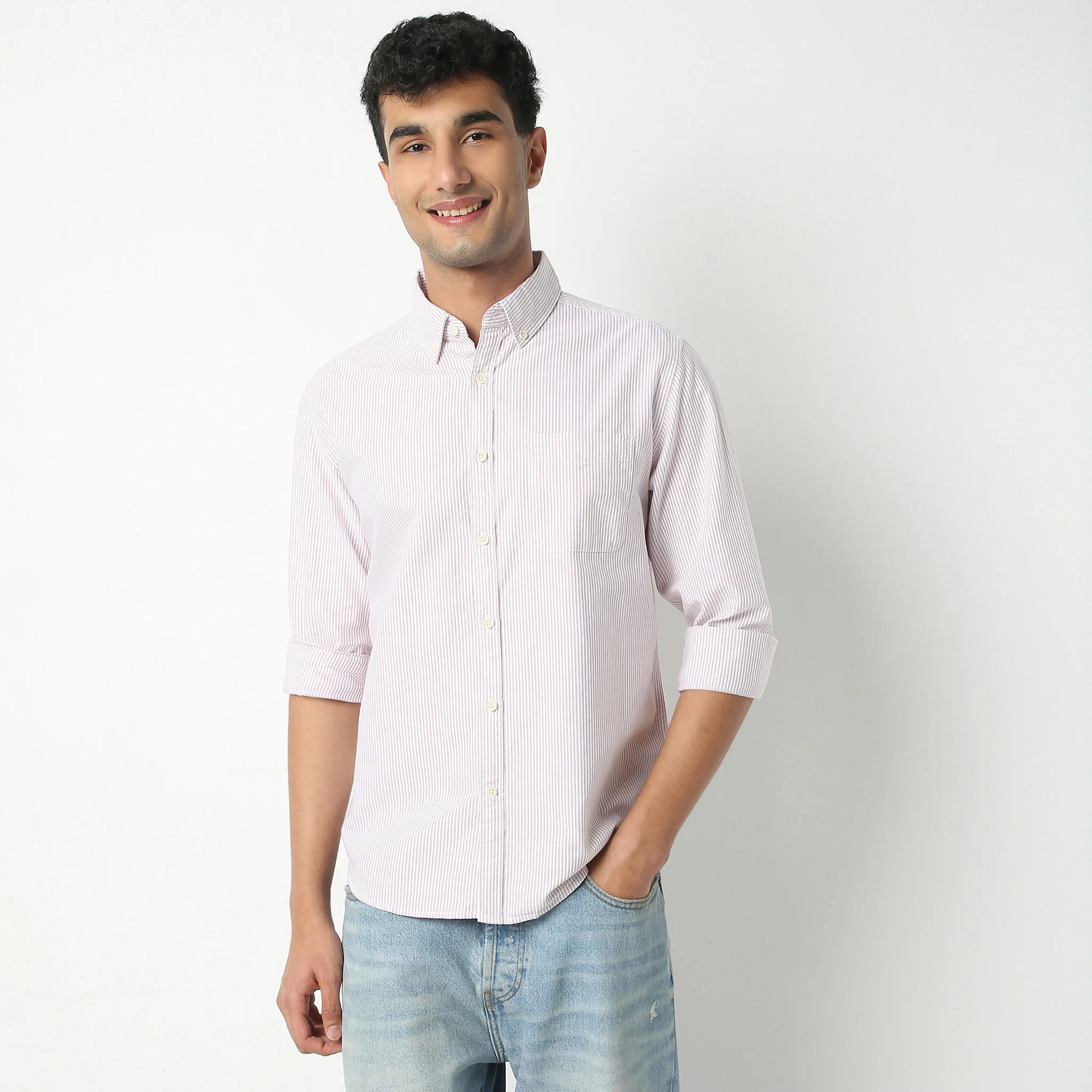 Striped Full Sleeve Derby Shirt - Image 2