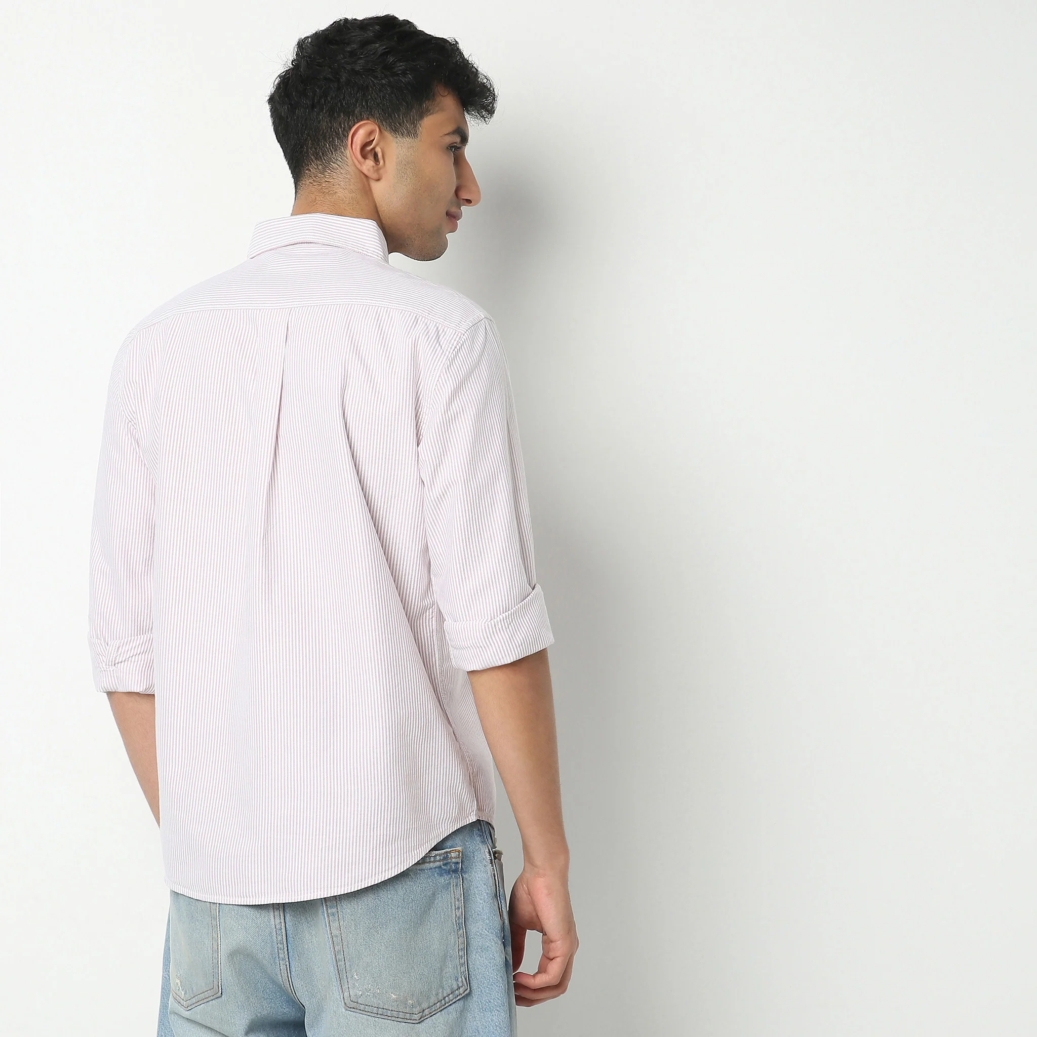 Striped Full Sleeve Derby Shirt - Image 3