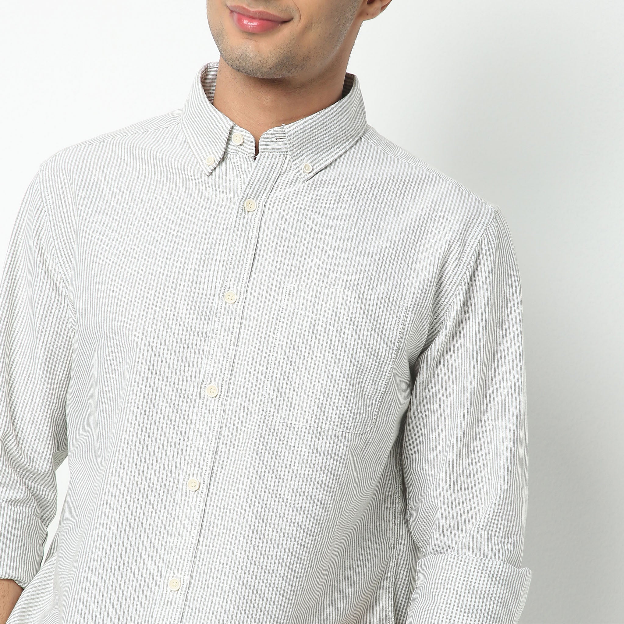 Striped Full Sleeve Derby Shirt - Image 9
