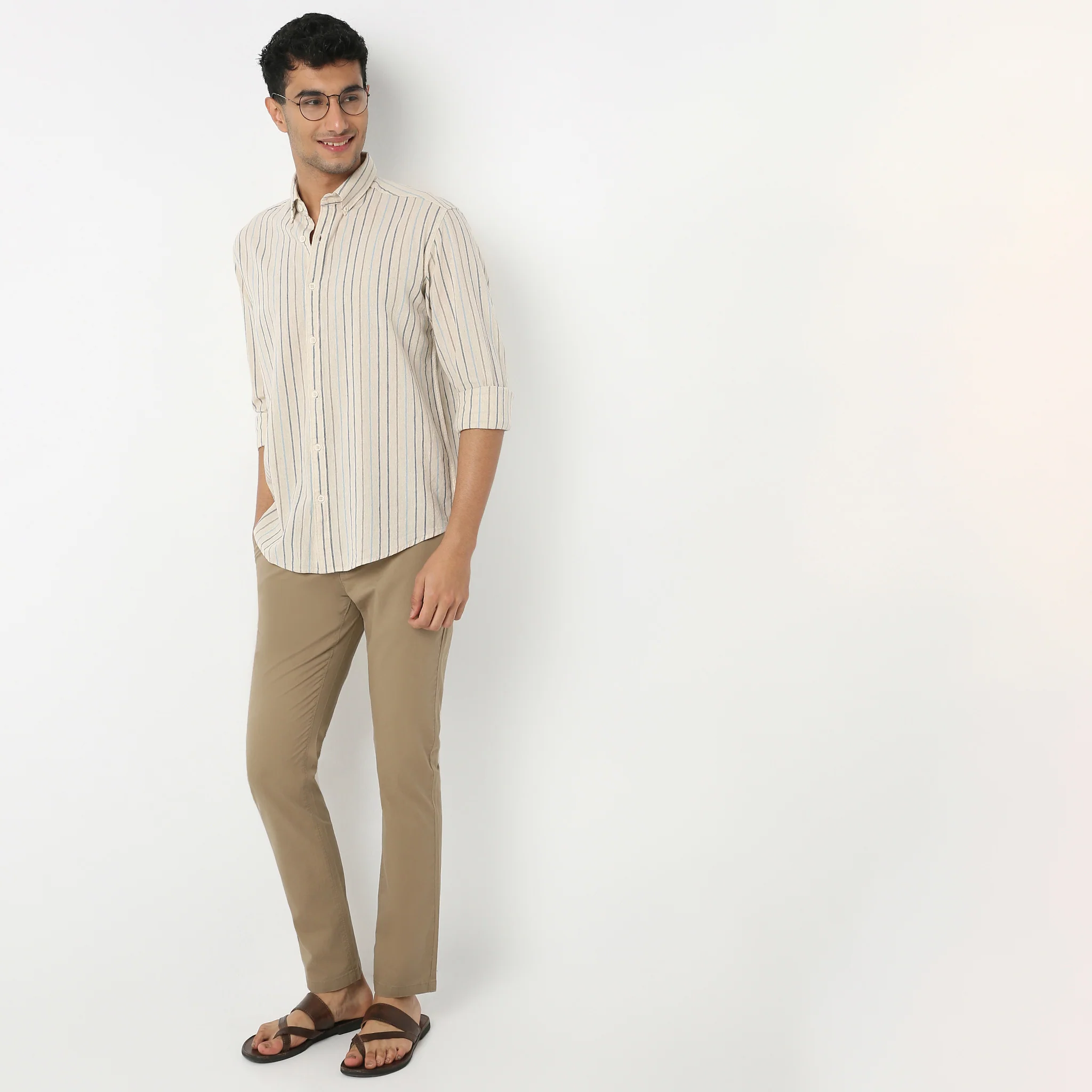 Shirt Collar Full Sleeve Striped Yarn Dyed Shirt