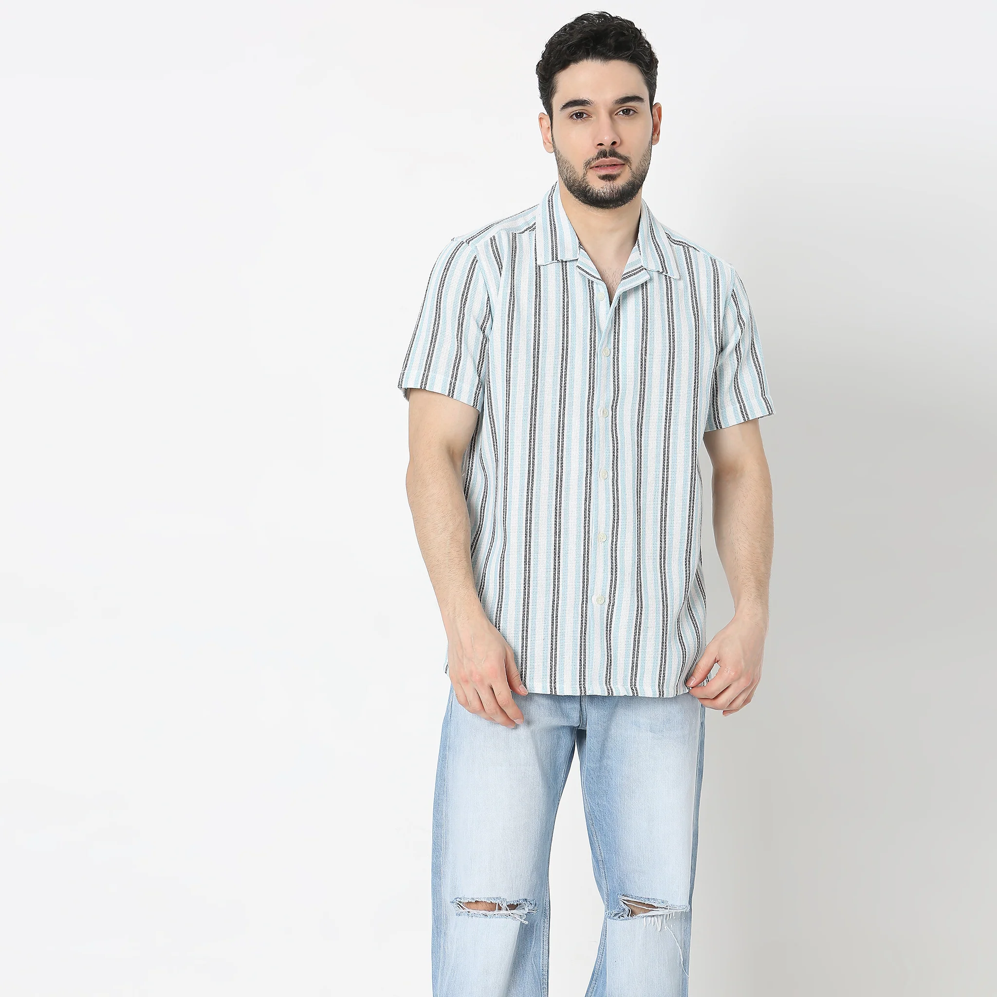 Regular Fit Striped Shirt - Image 2