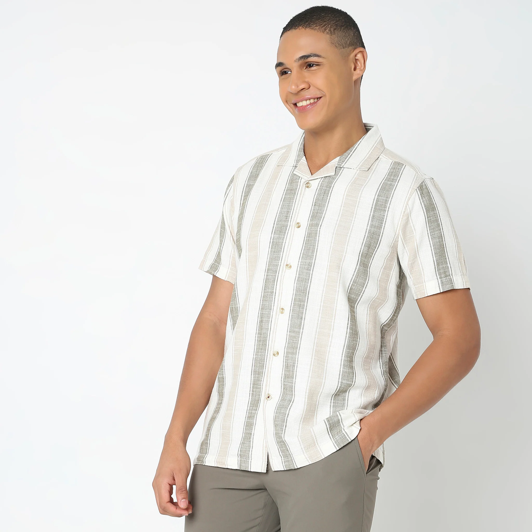 Regular Fit Striped Shirt - Image 5