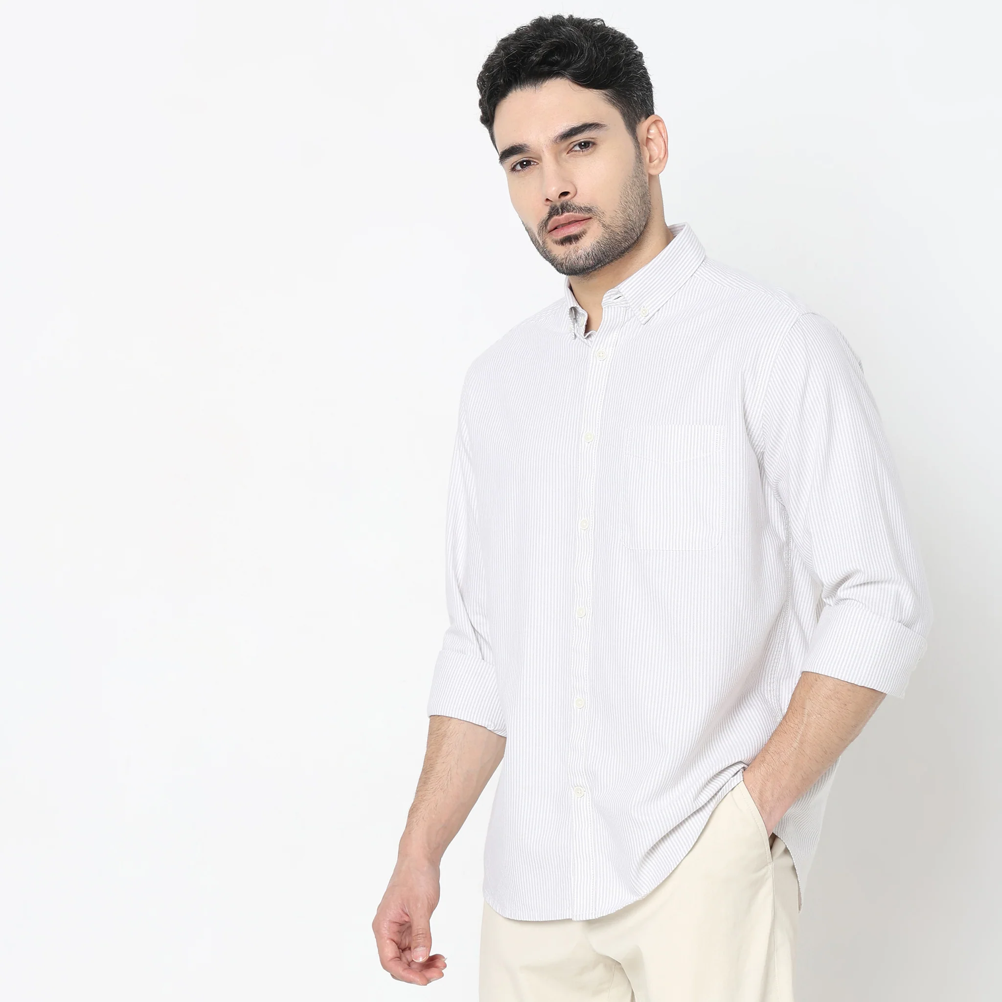 Regular Fit Striped Shirt - Image 5