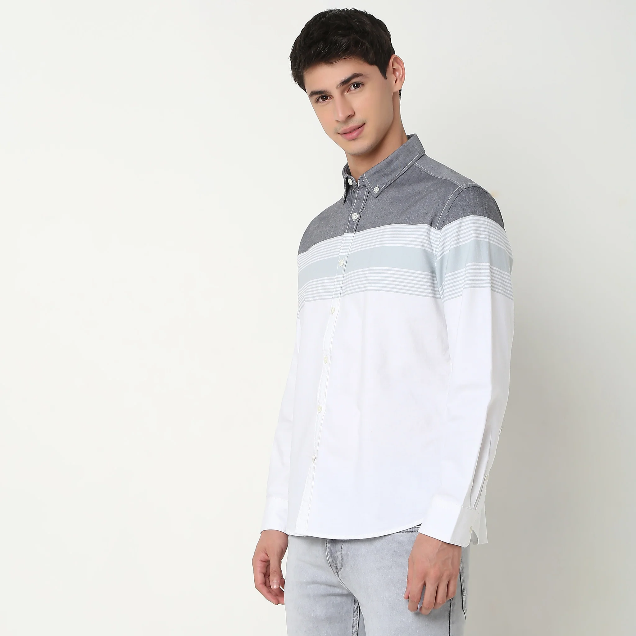 Derby Shirt™ - 100% Cotton Oxford With Engineered Stripes - Regular Fit - Image 5