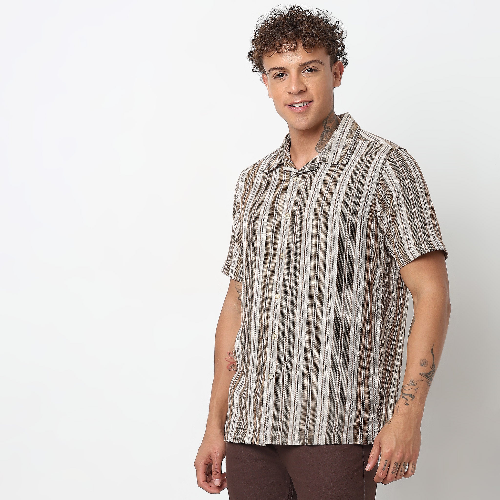 Regular Fit Striped Shirt - Image 4