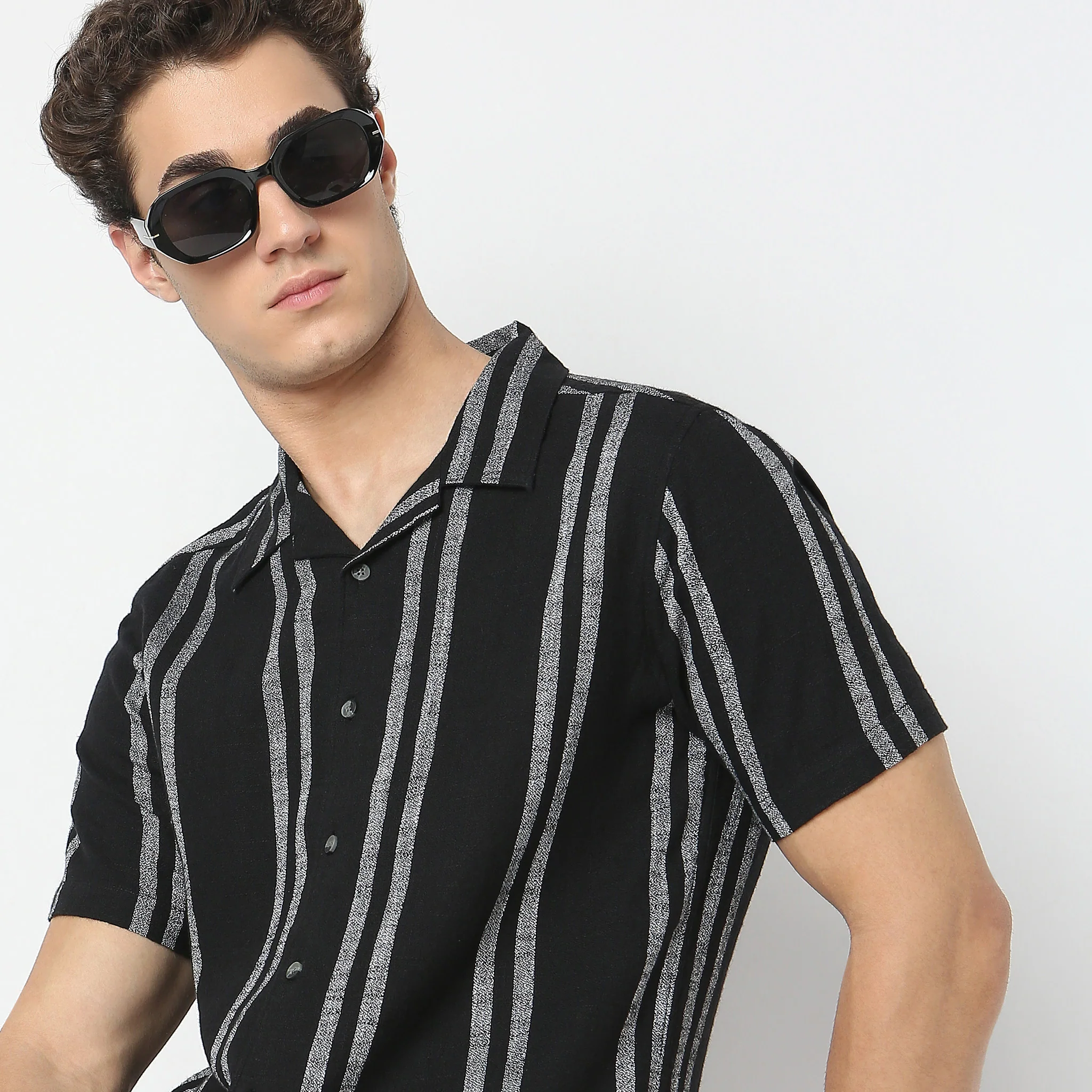 Bae Special Weave Shirts - Regular Fit Yarn Dyed Cuban Collar Shirt - Image 4
