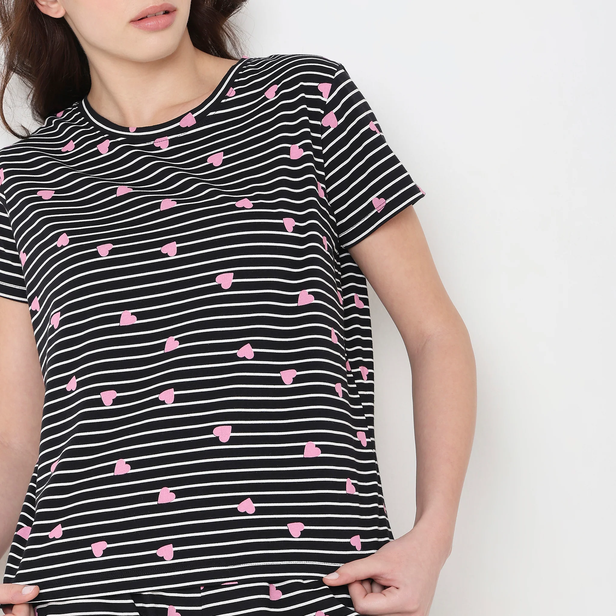 Knitted Striped Lounge T-Shirt - Image 4