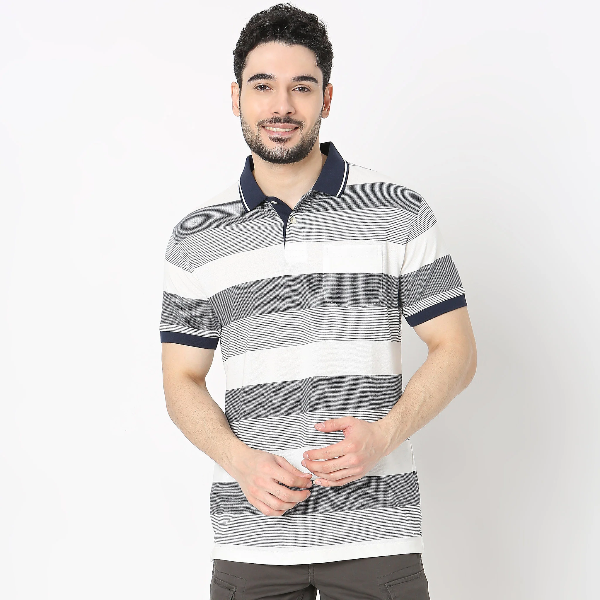 Madison Polo™ - Comfort Blend - Regular Fit Striped Polo T-Shirt - Image 2