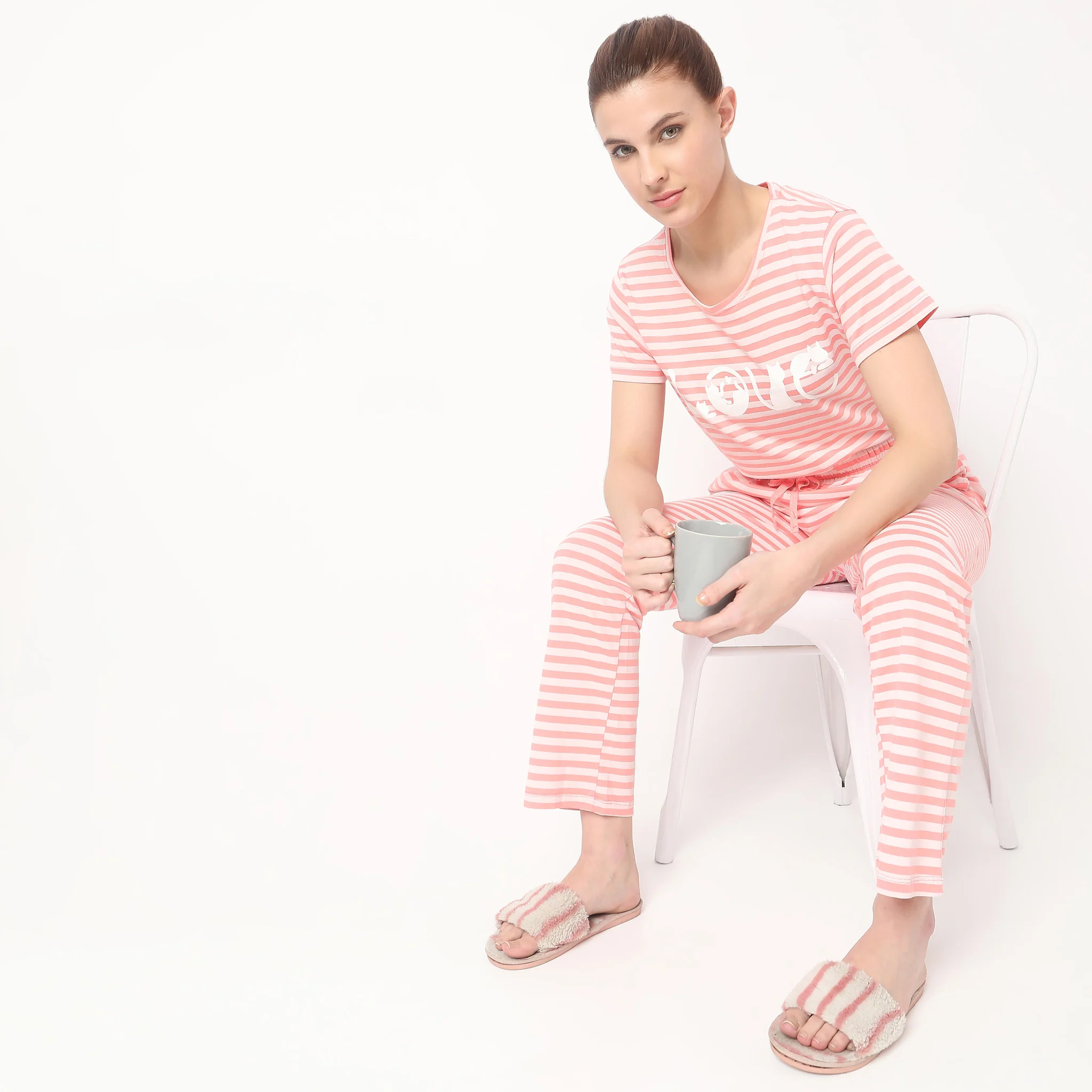 Knitted Striped Lounge T-Shirt