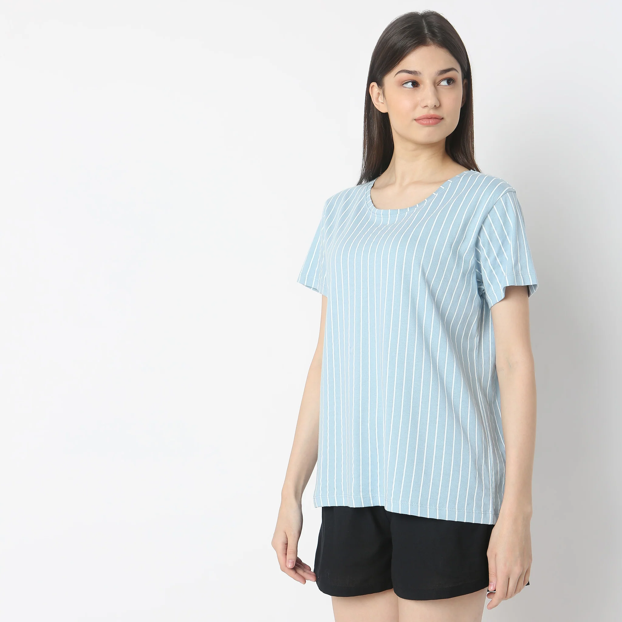 Knitted Striped Lounge T-Shirt - Image 5