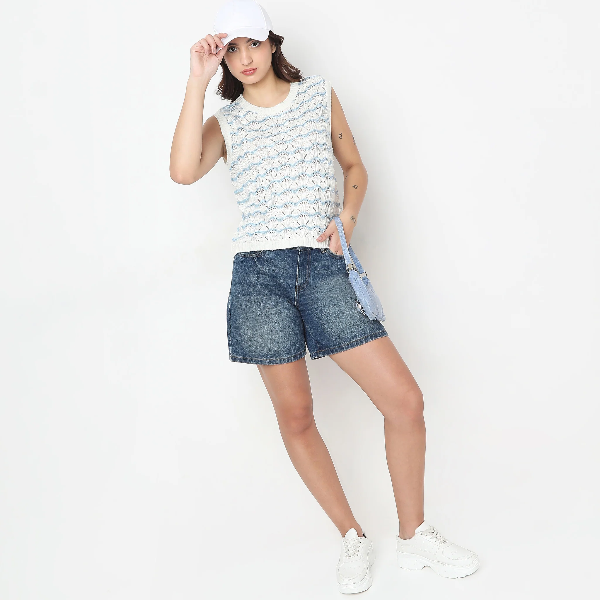 Striped Ribbed Hem Knit Vest - Image 2