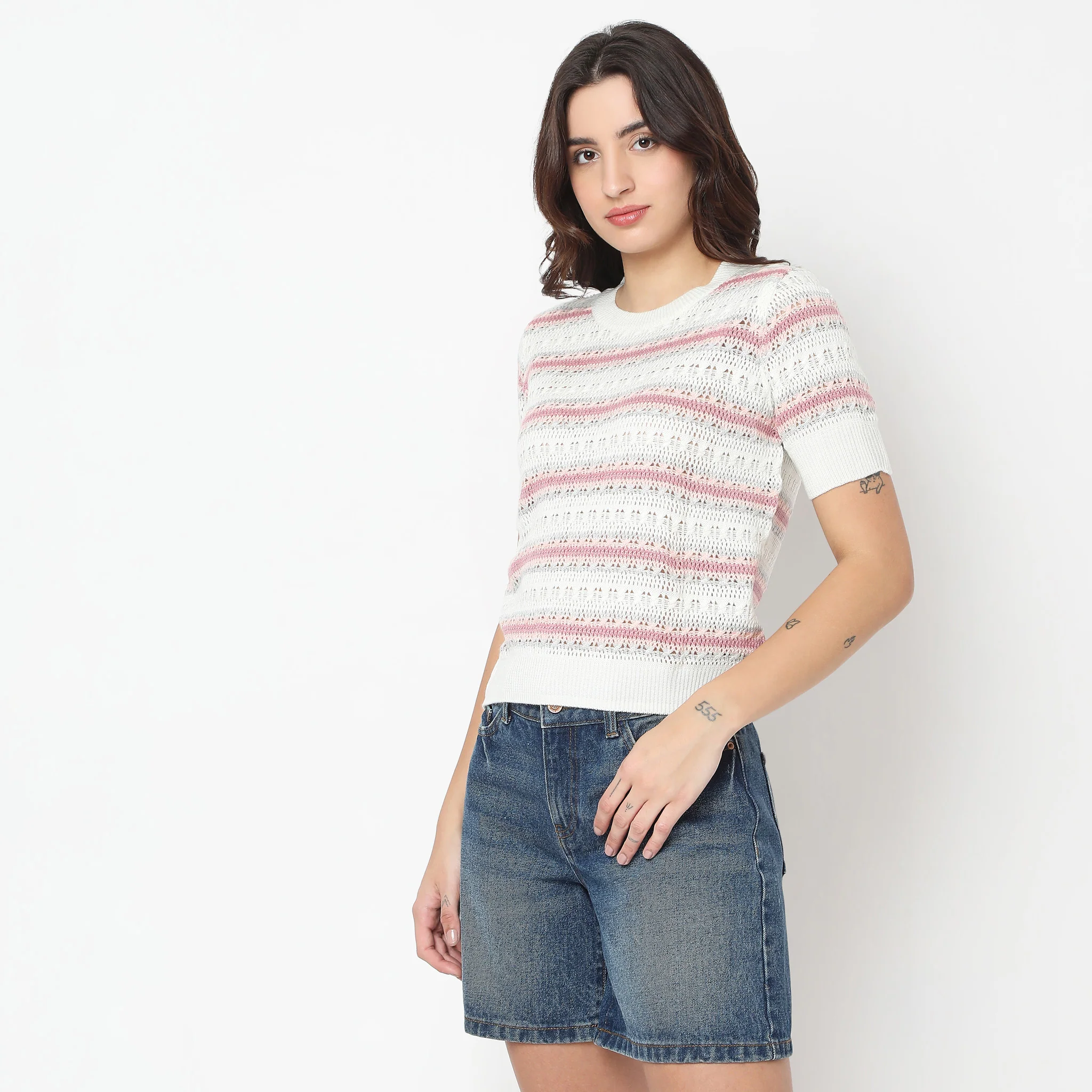 Regular Fit Striped Sweat Tees - Image 5