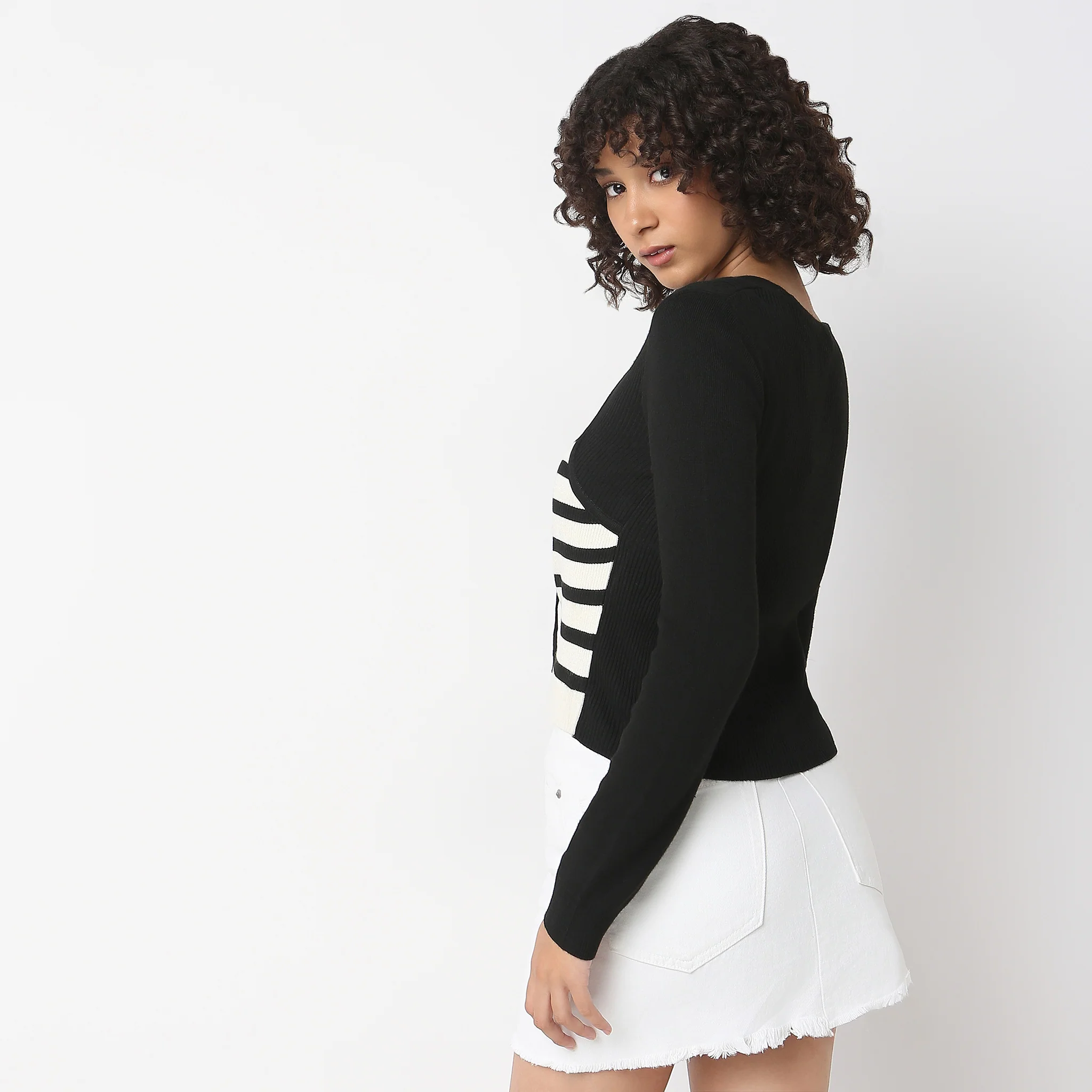 Knitted Striped T-Shirt - Image 3
