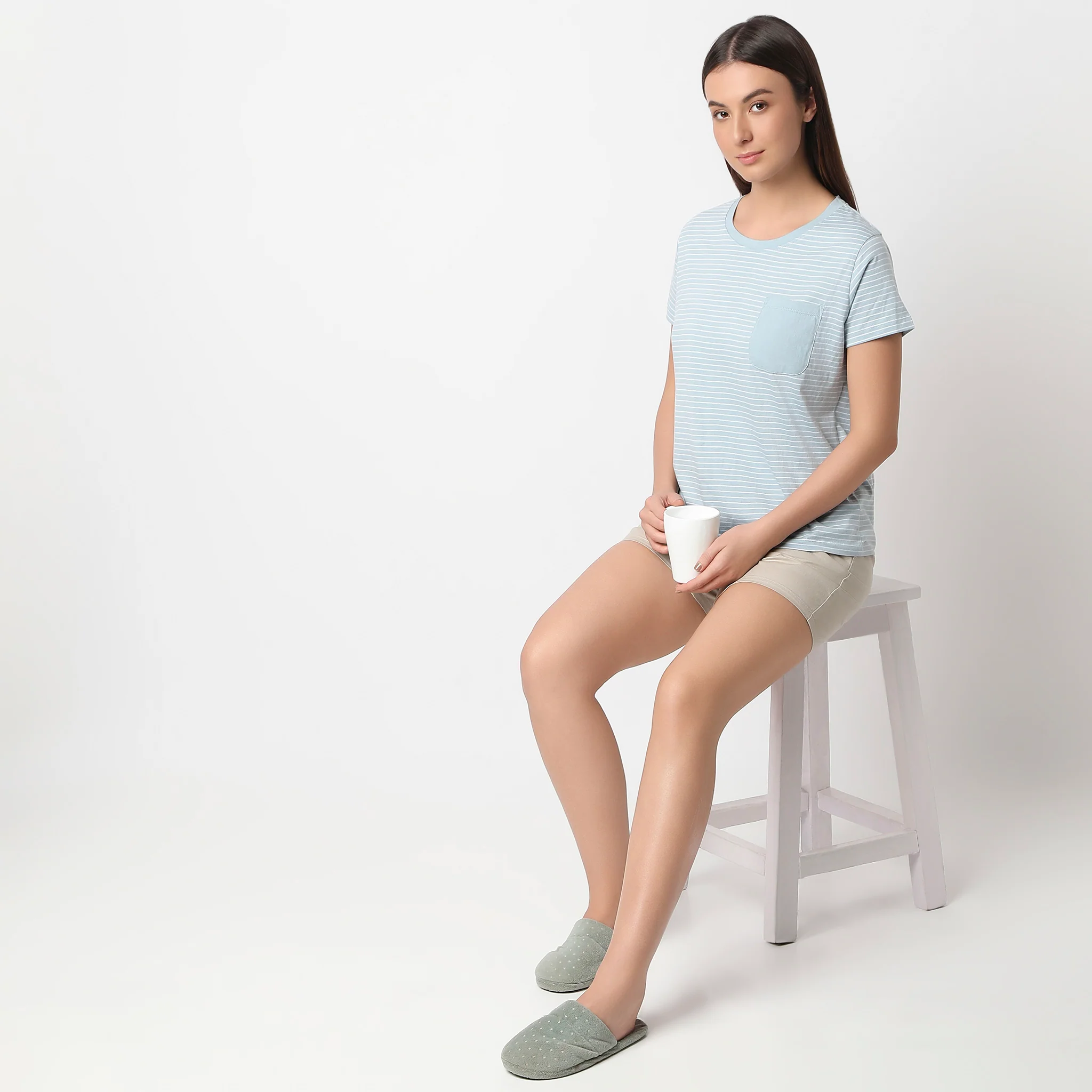 Knitted Striped Lounge Top