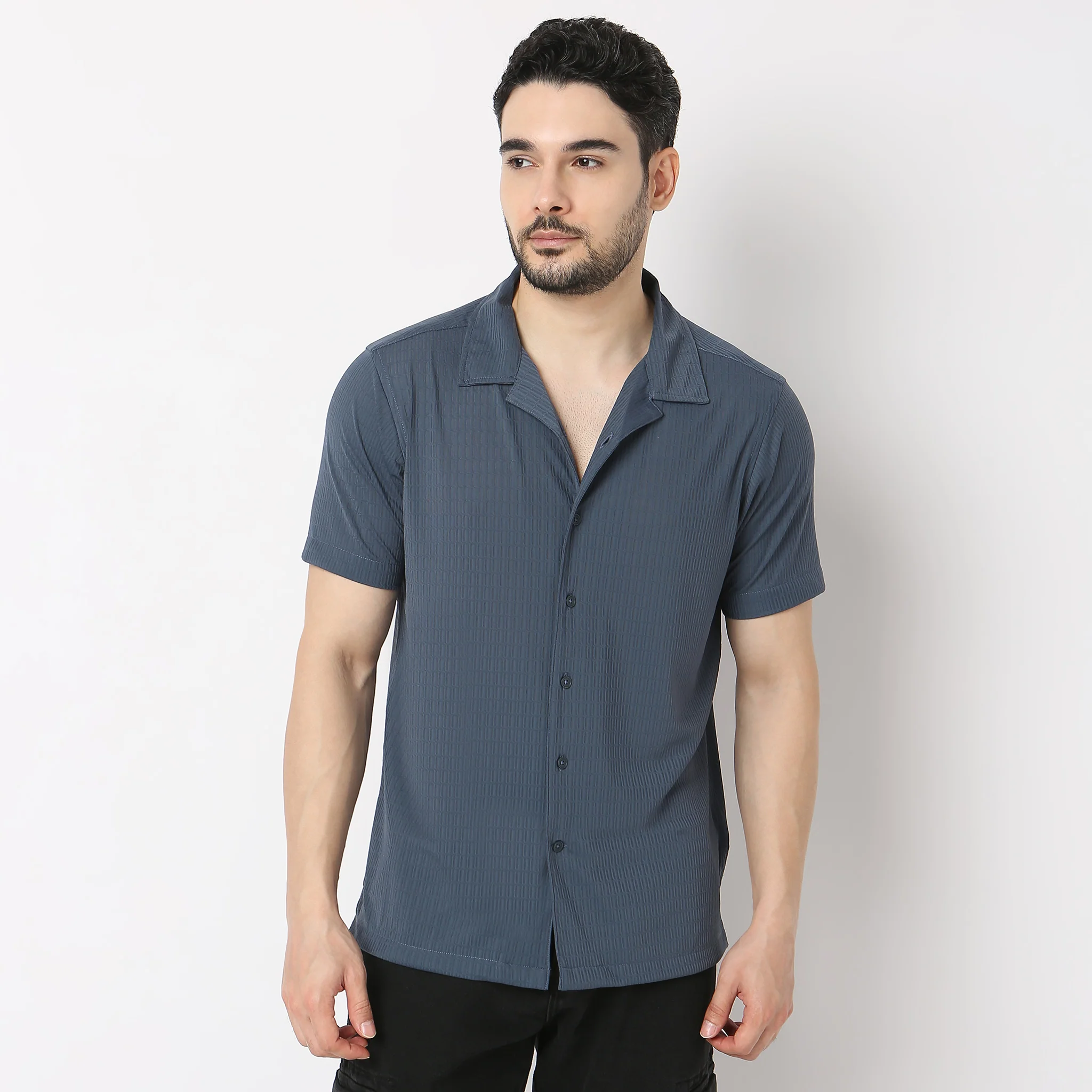 BAE Shirt™ - Luxury Blend of Super Soft Nylon & E-fast® Stretch - Micro Dobby Structure - Cuban Collar - Slim Fit Shirt - Image 2
