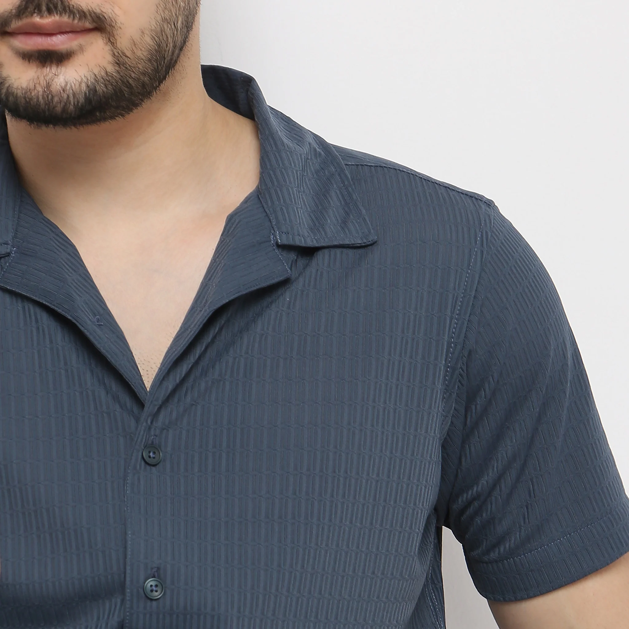 BAE Shirt™ - Luxury Blend of Super Soft Nylon & E-fast® Stretch - Micro Dobby Structure - Cuban Collar - Slim Fit Shirt - Image 5