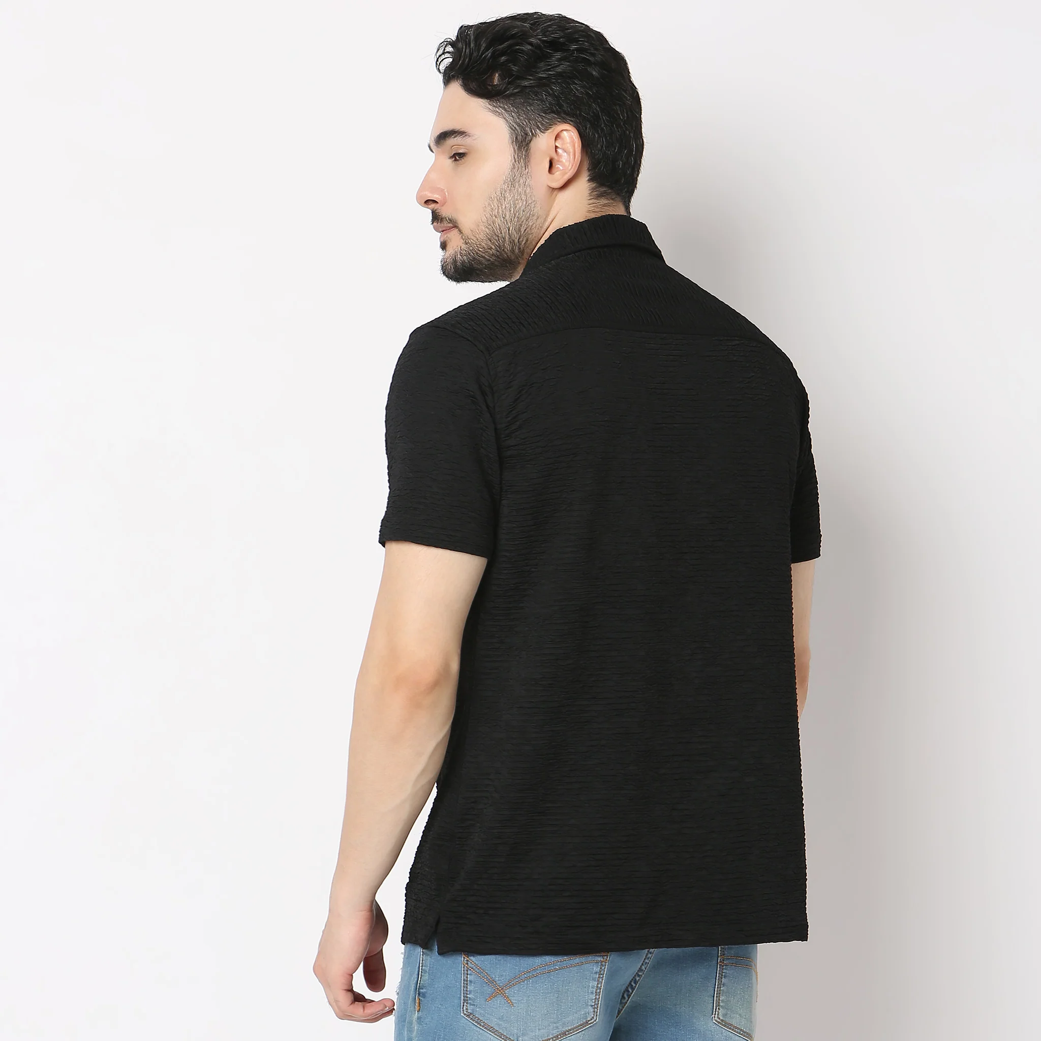 BAE Shirt™ - Luxury Blend of Super Soft Nylon & E-fast® Stretch - Micro Dobby Structure - Cuban Collar - Slim Fit Shirt - Image 3