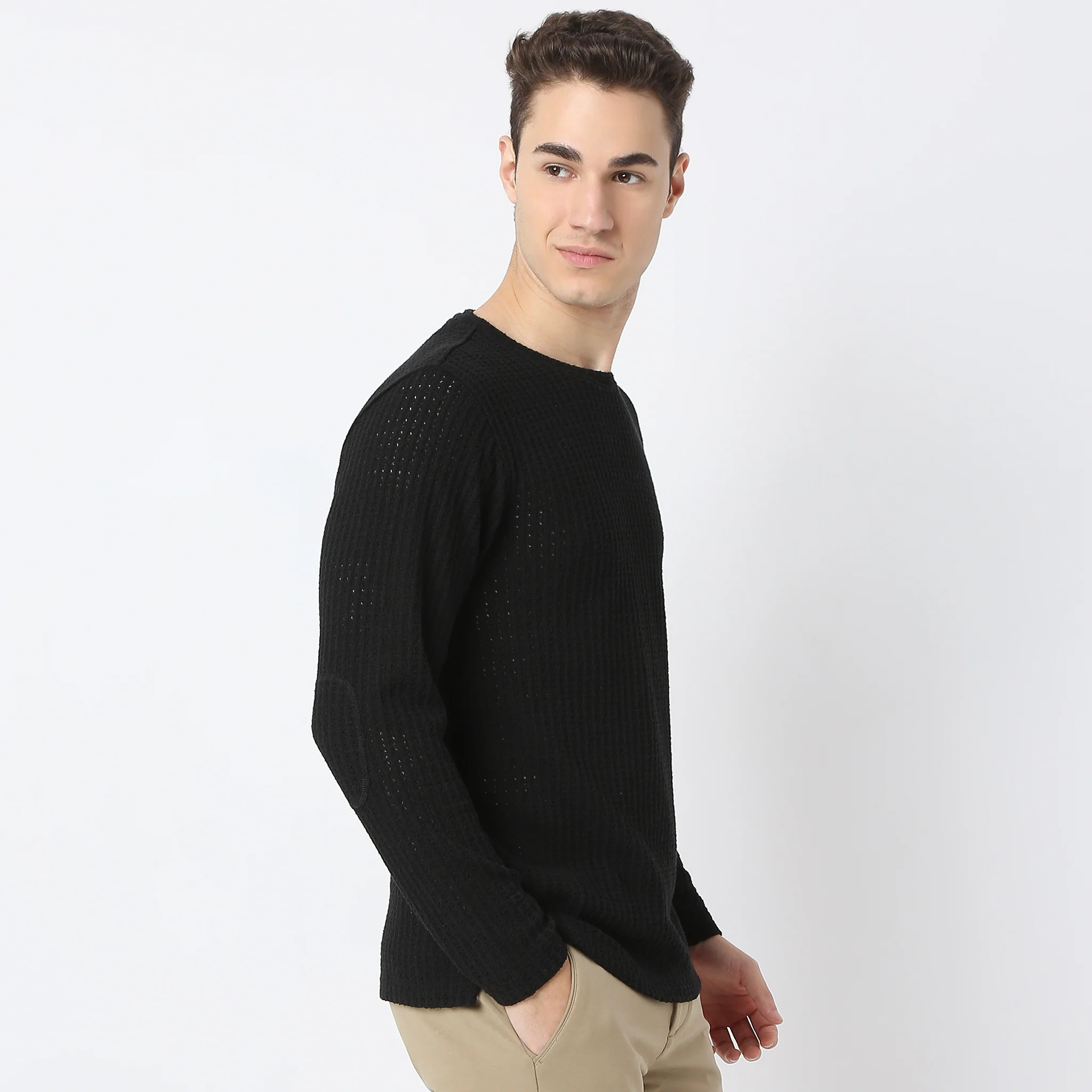 Modern Structured Knit Jersey Tee - Full Sleeves T-Shirt - Image 4