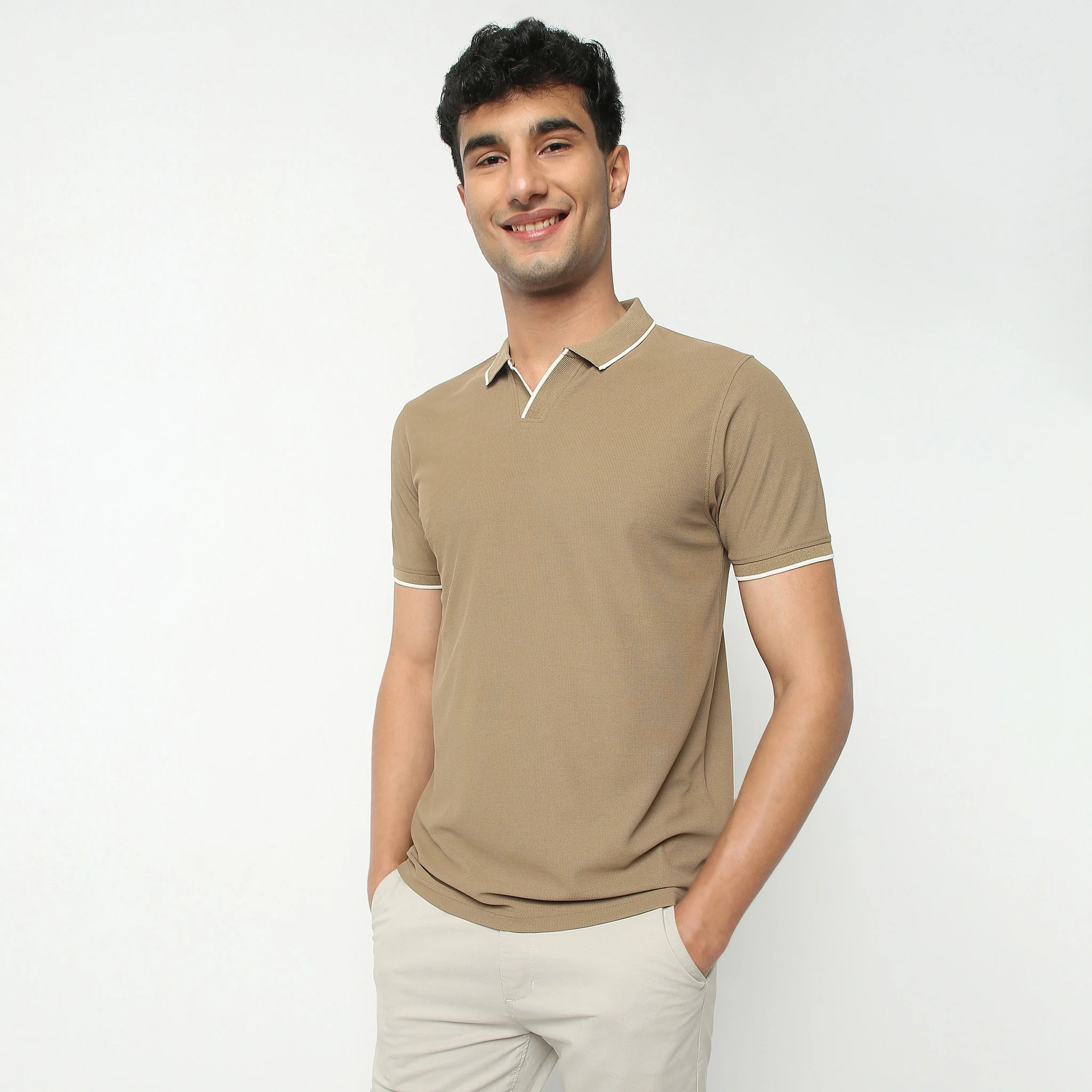 Weekend Poloᵉˣ - Micro Structure Johnny Collar Relaxed Fit - Image 4