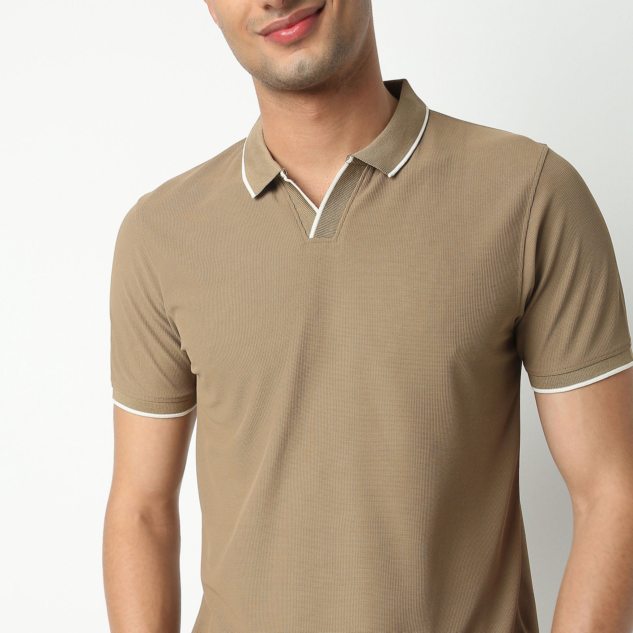 Weekend Poloᵉˣ - Micro Structure Johnny Collar Relaxed Fit - Image 5