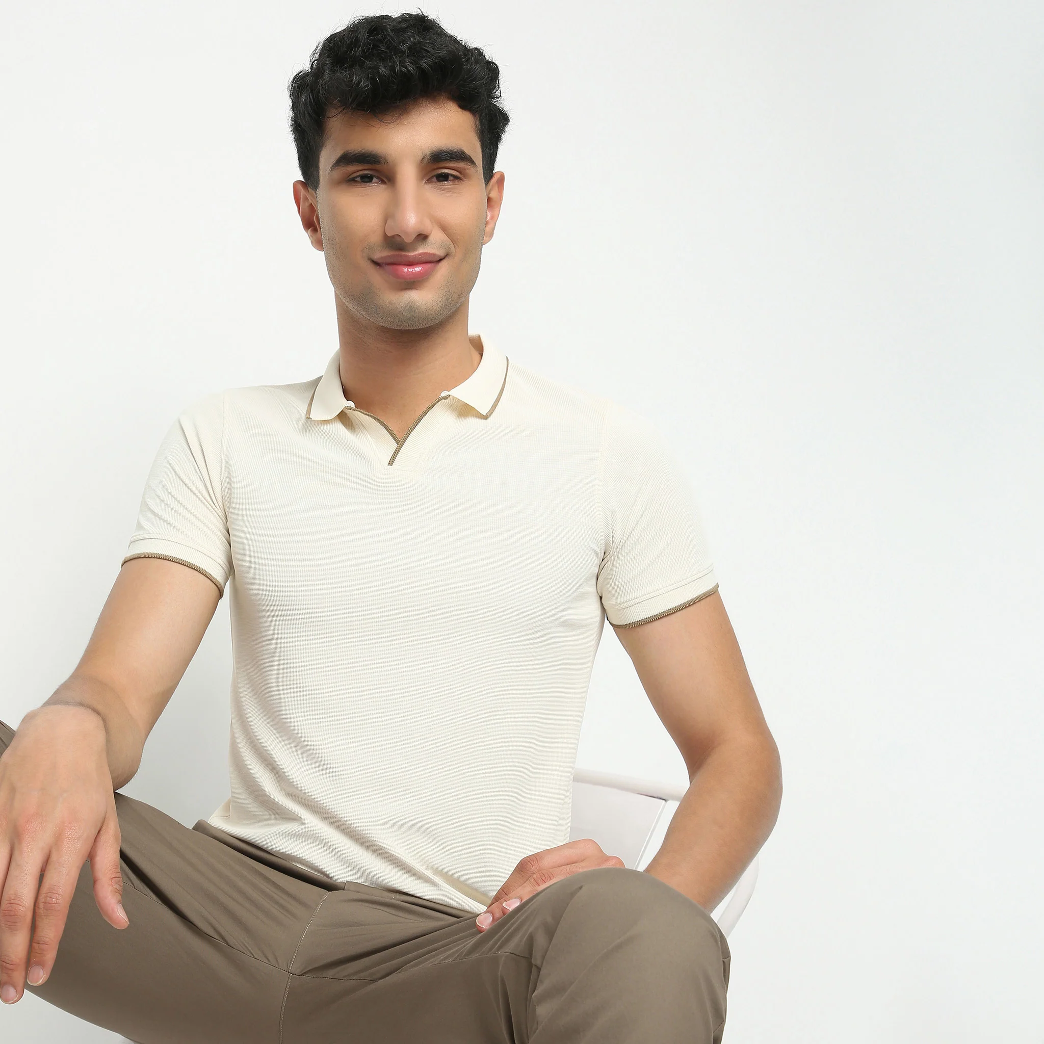 Weekend Poloᵉˣ - Micro Structure Johnny Collar Relaxed Fit - Image 7