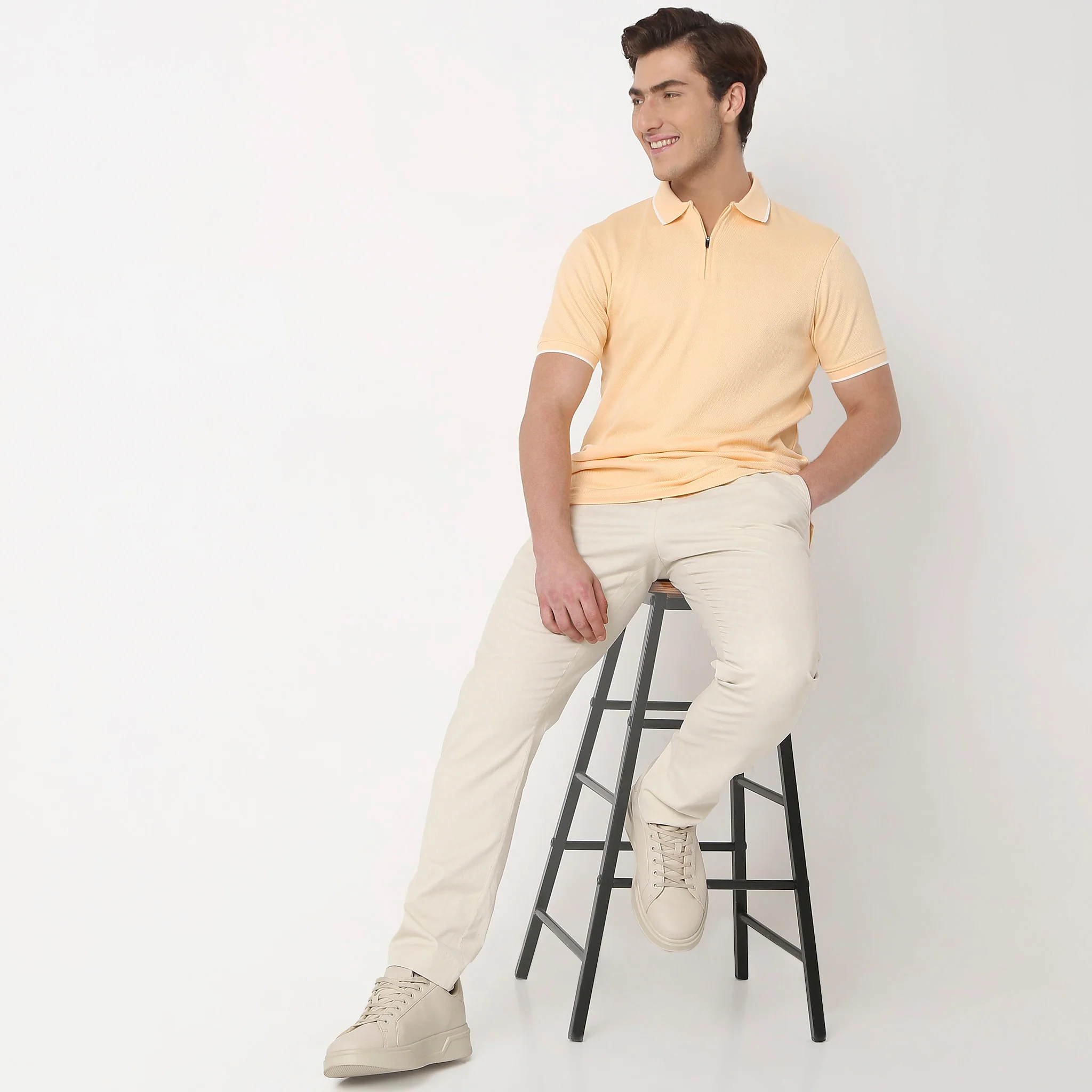 Smart Polo® - Micro Diamond Pop Structure - Zip Neck - Regular Fit Polo T-Shirt - Image 11