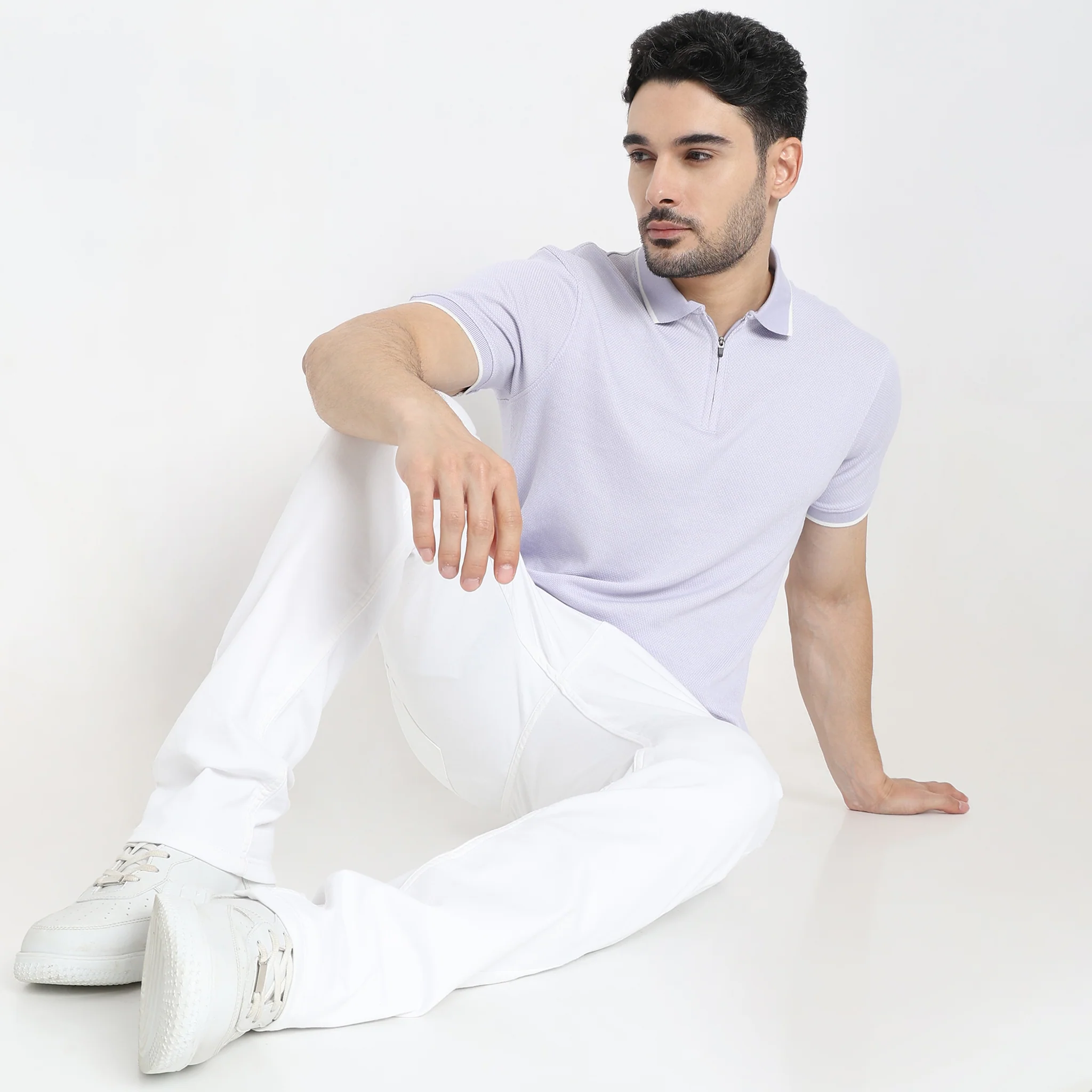Smart Polo® - Micro Diamond Pop Structure - Zip Neck - Regular Fit Polo T-Shirt - Image 21
